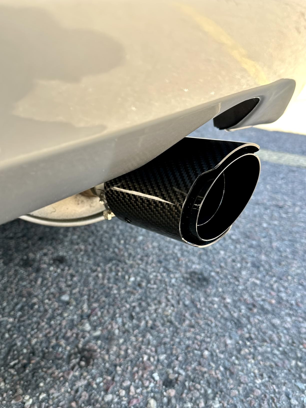 Real Carbon Fiber Exhaust Tip 2.5 Inlet 3.5 Outlet Real Carbon Fiber 2.5 to 3.5 Exhaust Tip 2MM Thickness customer photo 1