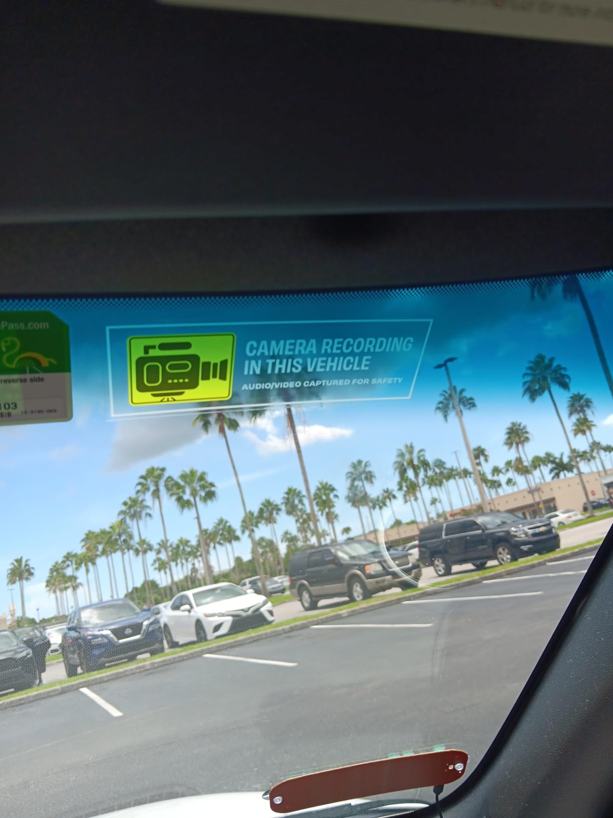 in Car Camera Recording Sticker 4pcs | Camera Recording in This Vehicle Decals for Rideshare, Van, Truck, Taxi Drivers. Clear Weatherproof Vinyl, 6