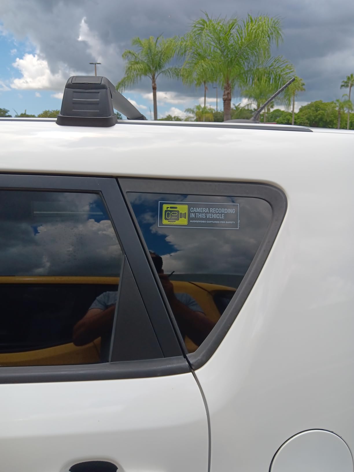 in Car Camera Recording Sticker 4pcs | Camera Recording in This Vehicle Decals for Rideshare, Van, Truck, Taxi Drivers. Clear Weatherproof Vinyl, 6