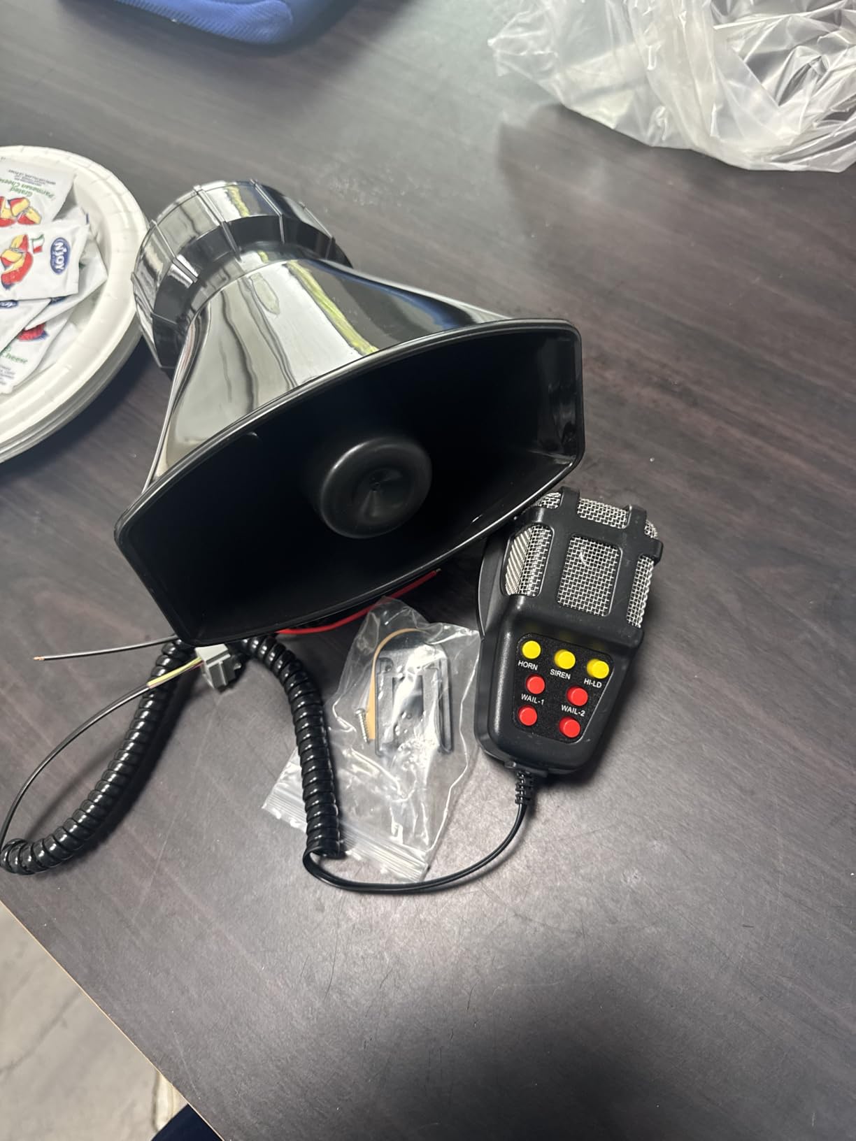 Car Siren Horn 7 Tone with Microphone, Alarm Horn Siren 12V 100W Emergency Amplifier with Mic PA Speaker System customer photo 1