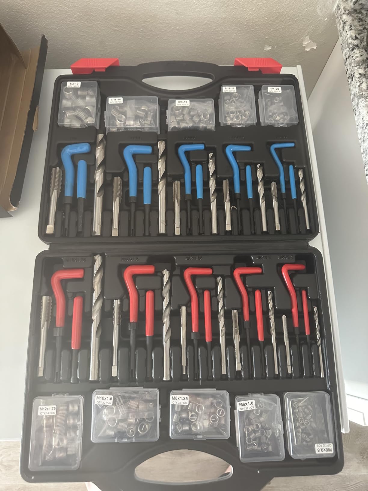 SEDY Helicoil Thread Repair Tool Kit: 320-Piece Metric SAE Heli Coil Rethreading Insert Drill Bits Spark Plug Automotive Engine Motor Stud Bolt Tap Universal Threaded Restorer Restoring Rethread customer photo 2