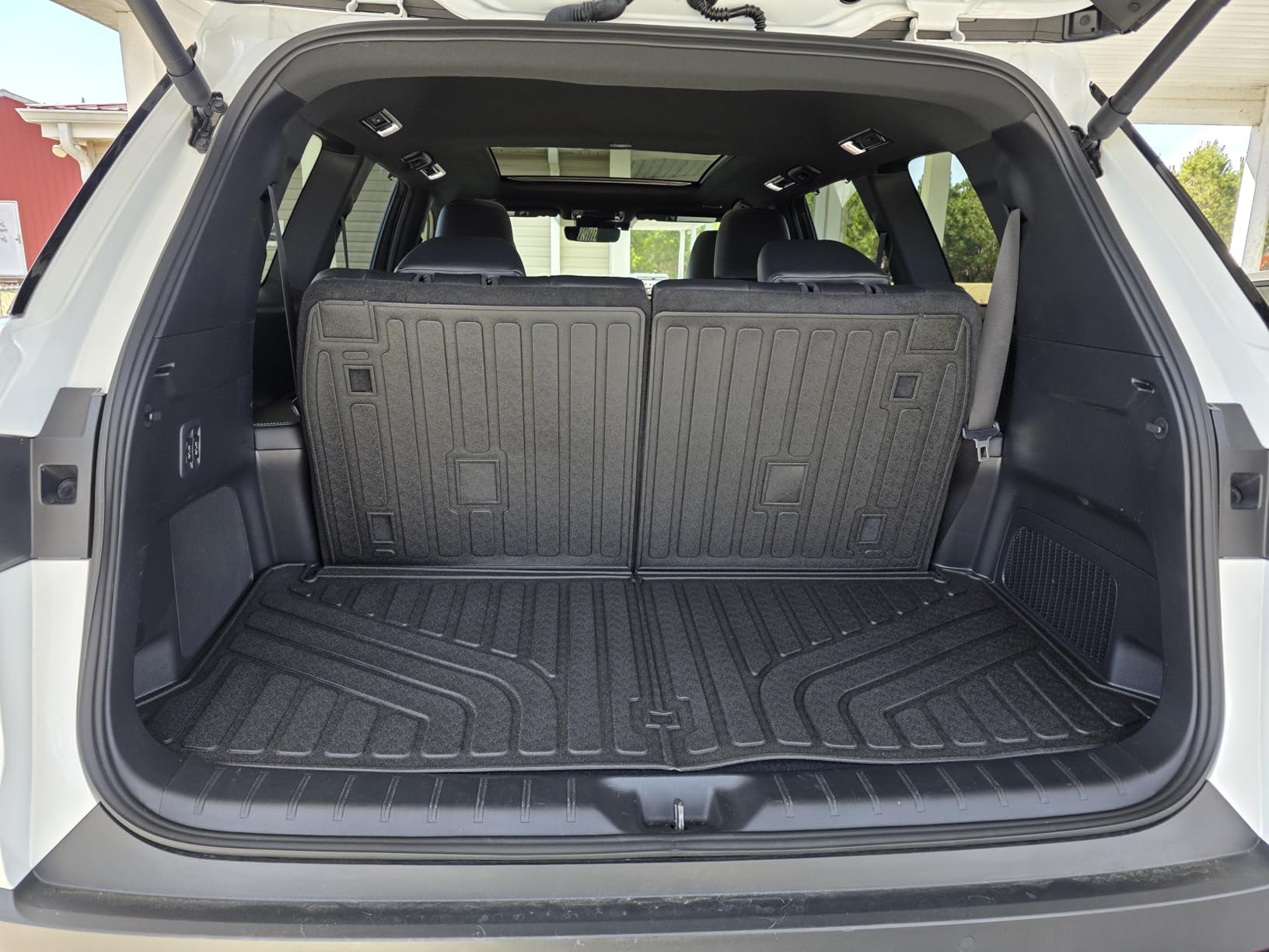 Cargo Mat Compatible with 2022-2025 2026 Nissan Pathfinder Trunk Mat Cargo Liner TPE All Weather Trunk Liner 2024 Pathfinder Accessories (Trunk Mat with Backrest Mat) customer photo 1