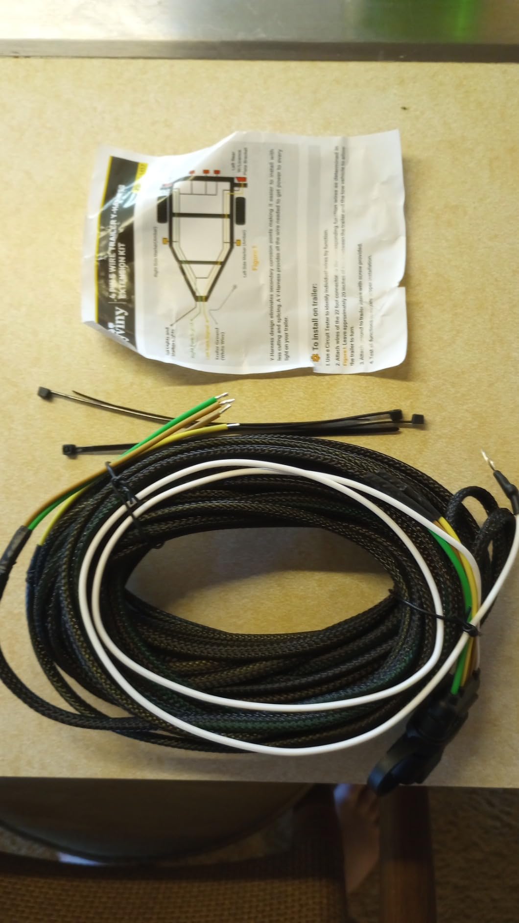 Oyviny 4 Pin 5 Wire Trailer Wiring Harness 22FT for Rewiring Both-Side Taillights, Pure Copper Wishbond Trailer Light Kit 4 Way Flat 5 Wire Plug w/Nylon Net Tube Protection customer photo 2