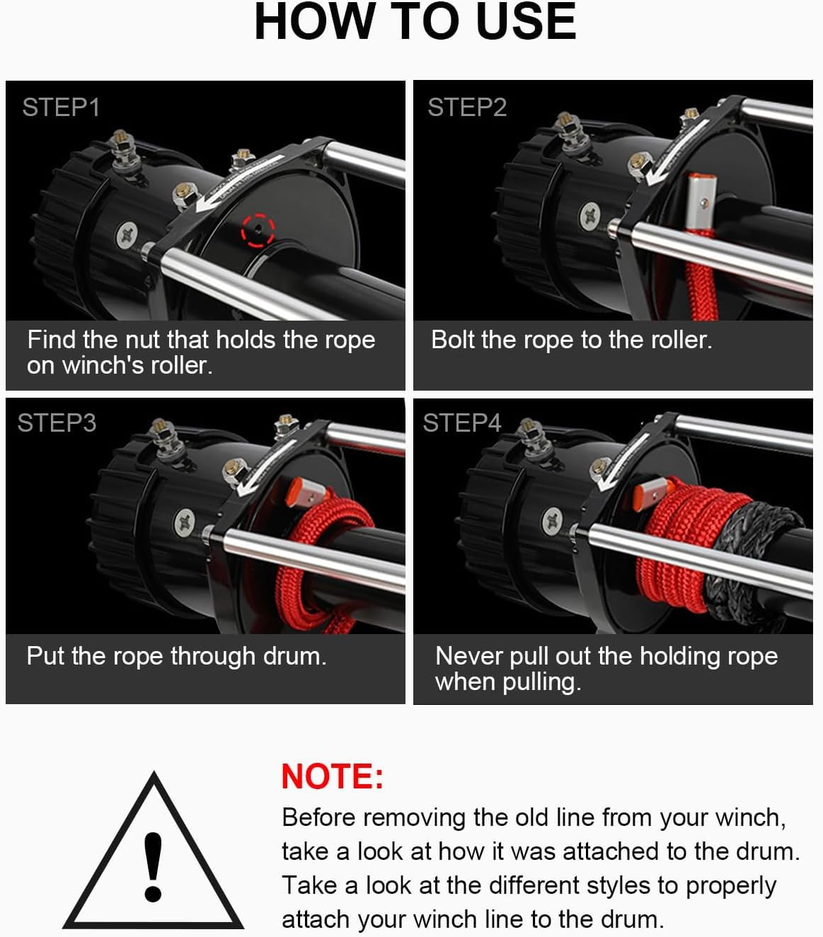 DAYDOOR Synthetic Winch Rope, 1/4 Inch x 50ft 10,000LBS Synthetic Winch Line, Winch Cable for Offroad Vehicle 4WD ATV UTV, Synthetic Rope with Forged Winch Hook and Rubber Stopper (Gray) customer photo 2