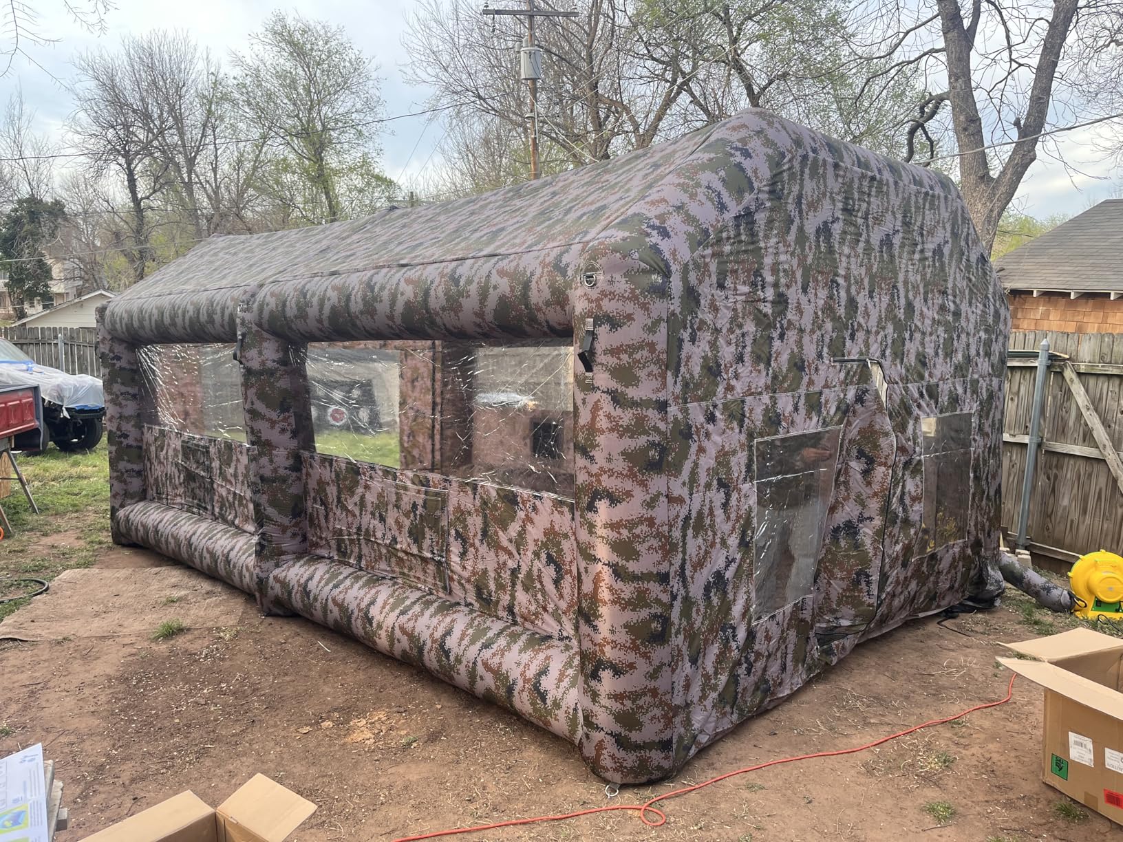 Inflatable Paint Booth 20x13x9FT Large Inflatable Spray Booth Tent with Air Filter System Air Blower for DIY Spray Car Parts Painting Workstation Motorcycle Garage customer photo 1