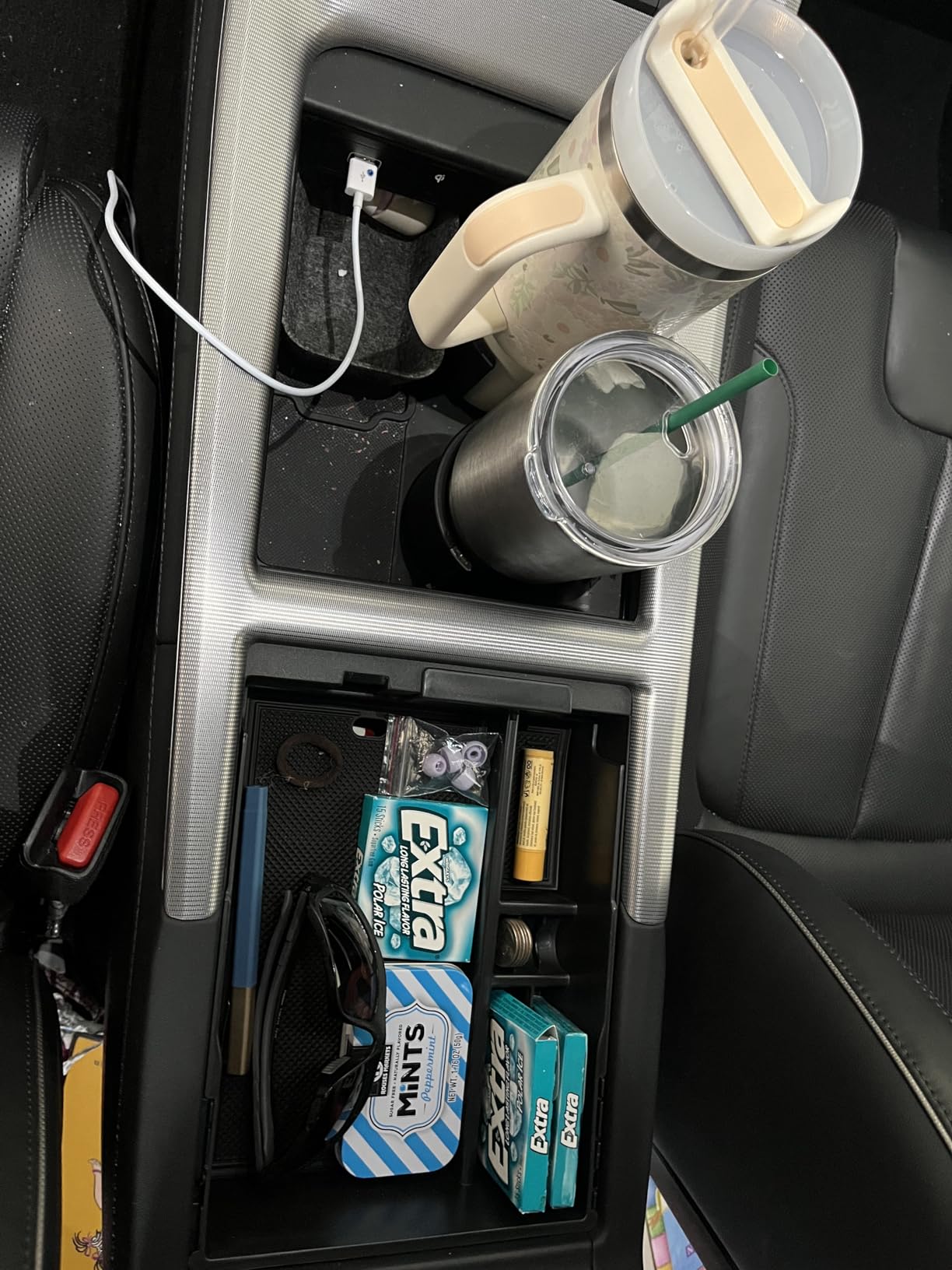 Carwiner 2PC Center Console Organizer Tray for 2023-2025 Hyundai Palisade Accessories with Armrest Storage Tray for Palisade Accessories Interior Storage Drawer Box Holder customer photo 2