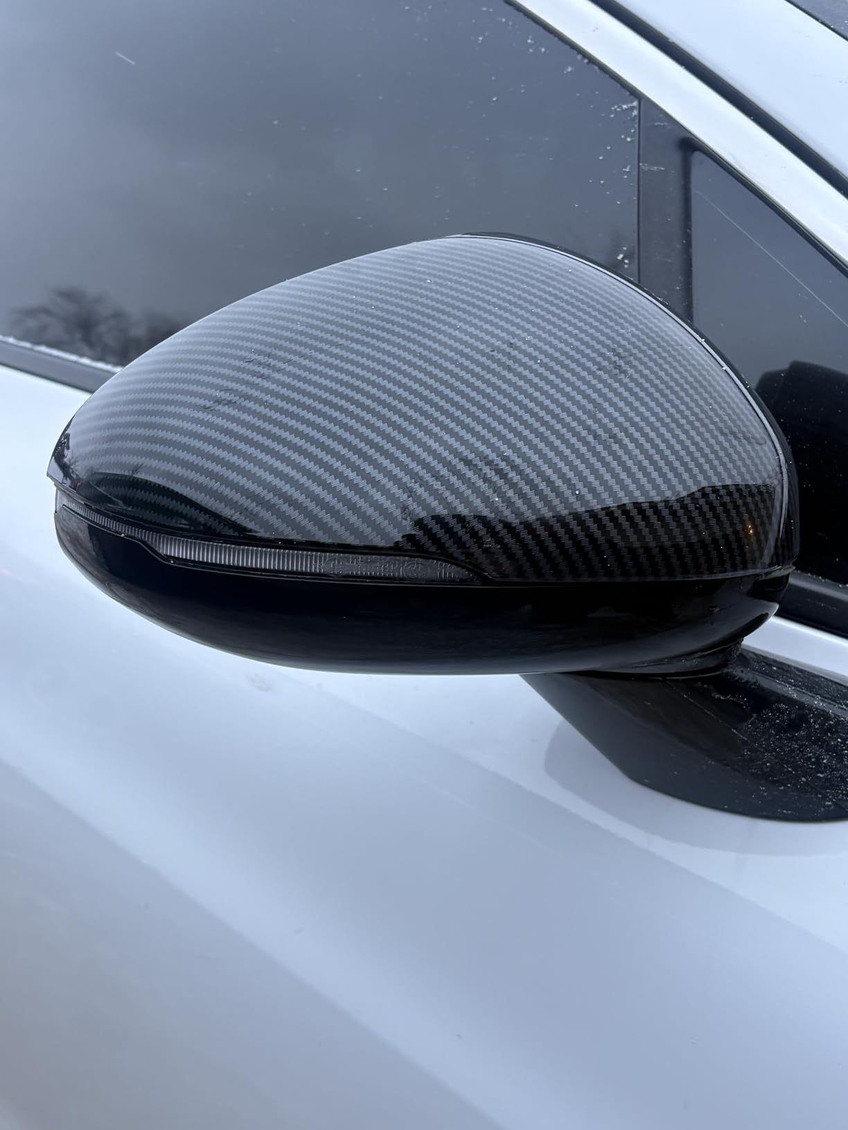 Korlot Carbon Fiber Style Side Door Mirror Cover Molding Trim Accessories for KIA K5 2021-2026 customer photo 2