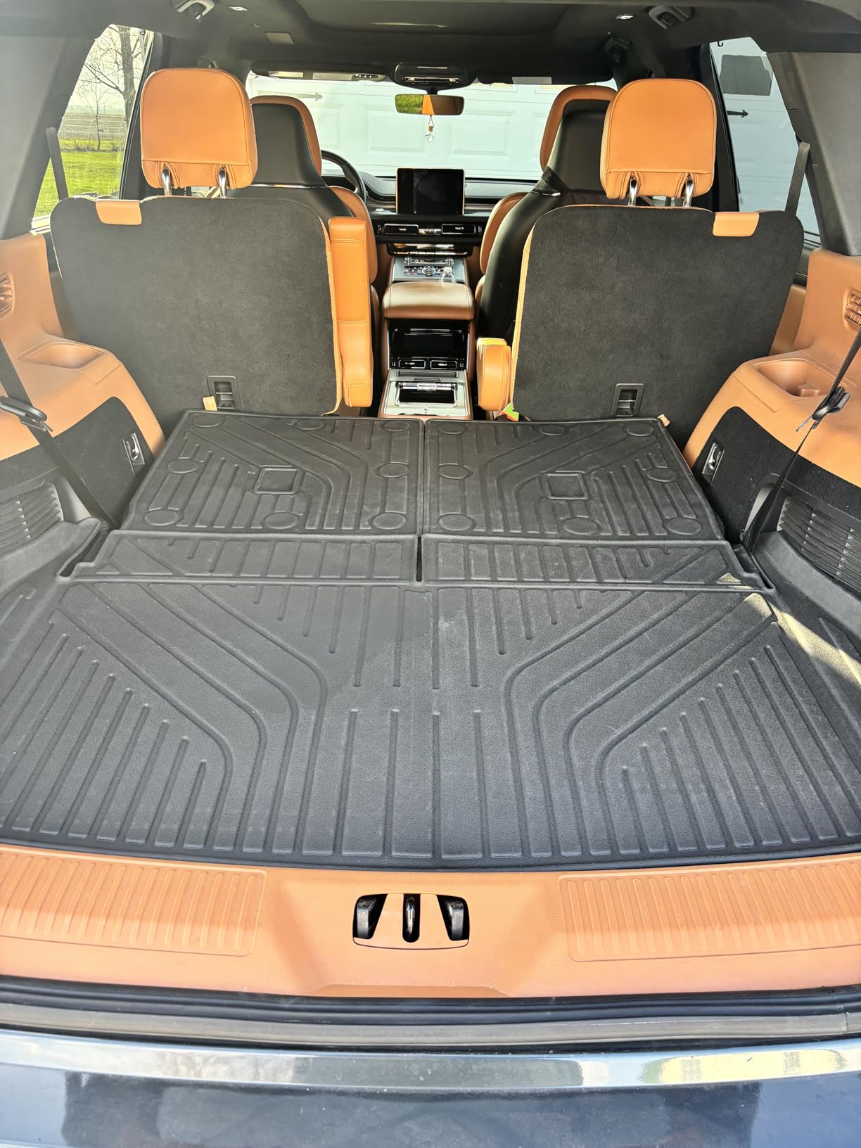 Cargo Liners Backrest Mat for Lincoln Aviator Accessories 2020-2025 with Hook&Loop Rear Trunk Mat Rear Seat Back Cover Protector All Weather Anti-Slip Split Dog Liner 3 PCS customer photo 1