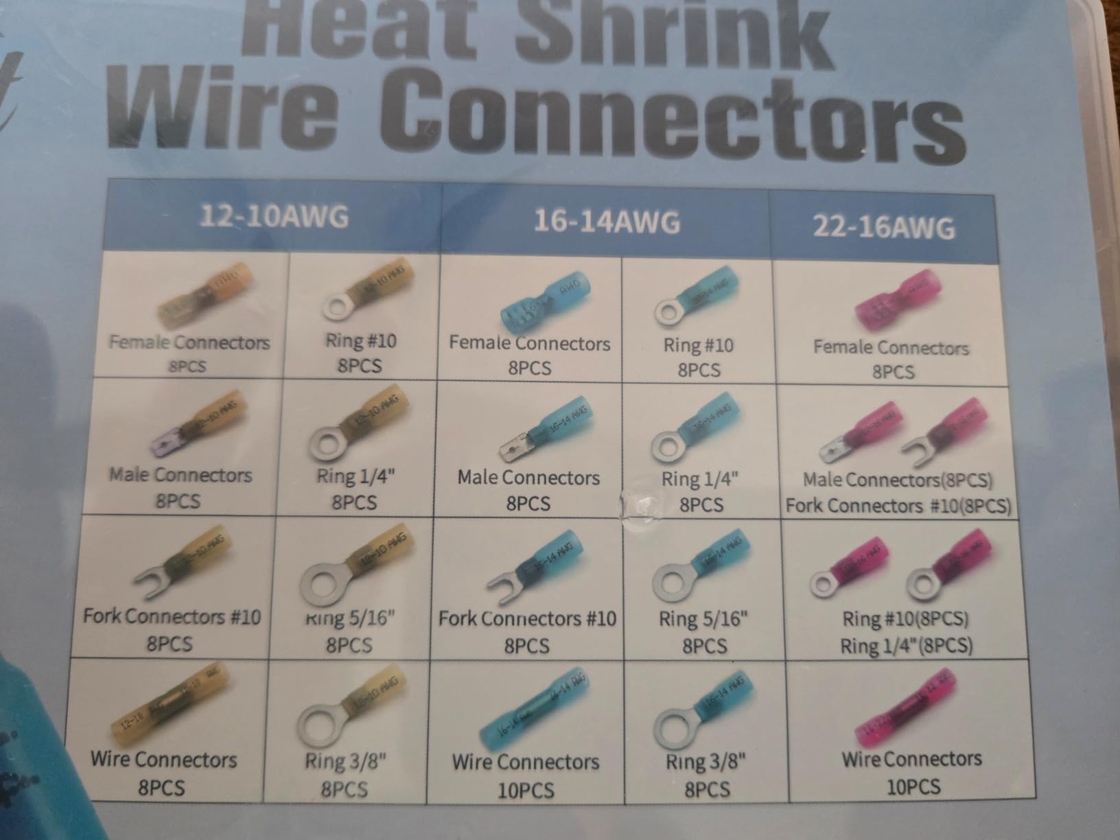 600Pcs Heat Shrink Wire Connectors Electrical Kit - Oiojuct Marine Automotive Crimp Terminals Assortment, Waterproof Ring Fork Spade Electrical Butt Connector customer photo 2