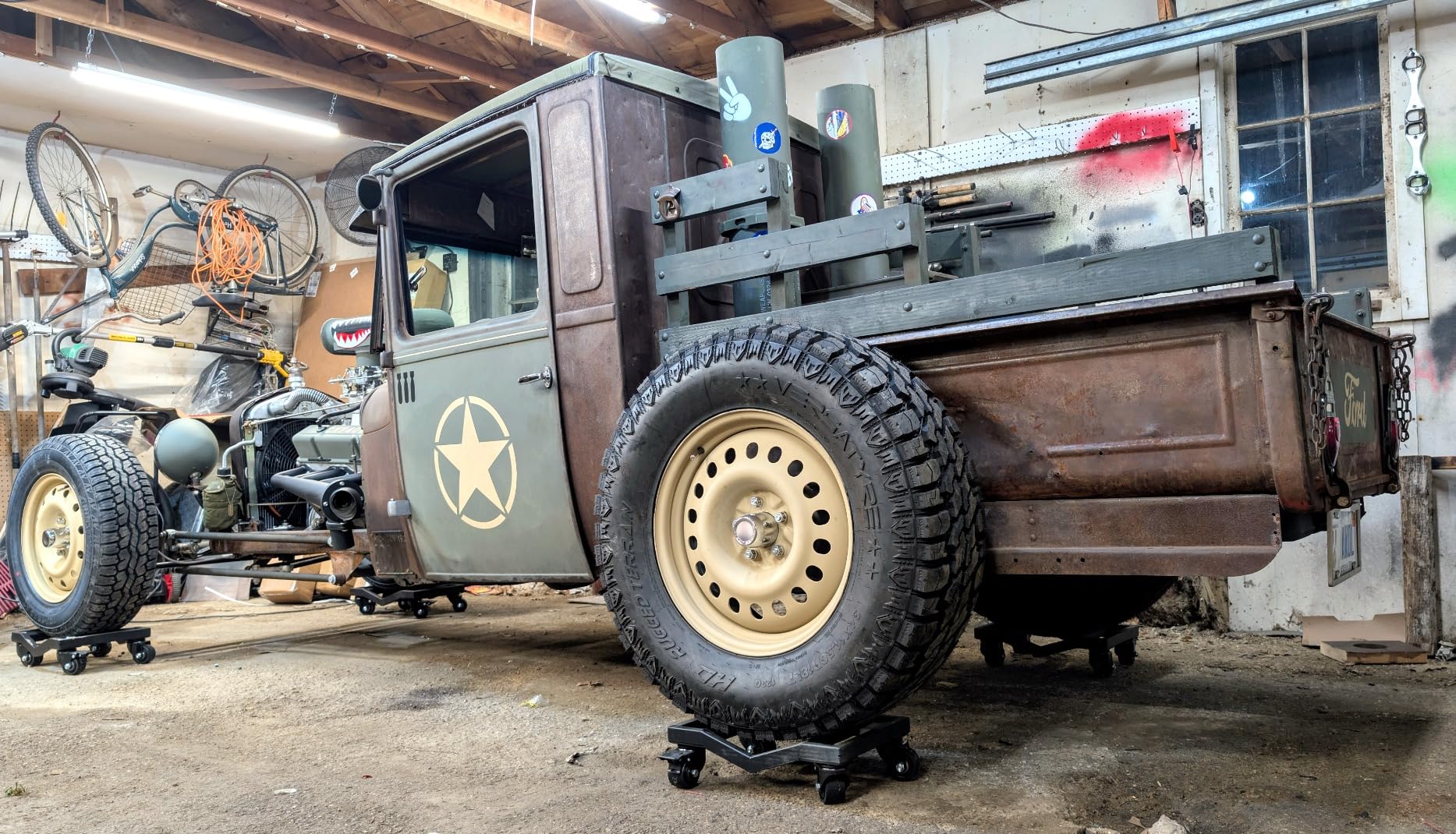 KEDSUM Car Dolly Set of 4, 6000 LBS Wheel Dolly, Heavy Duty Vehicle Dollies, Double V-Shaped Design & Nylon Casters with Brakes customer photo 2