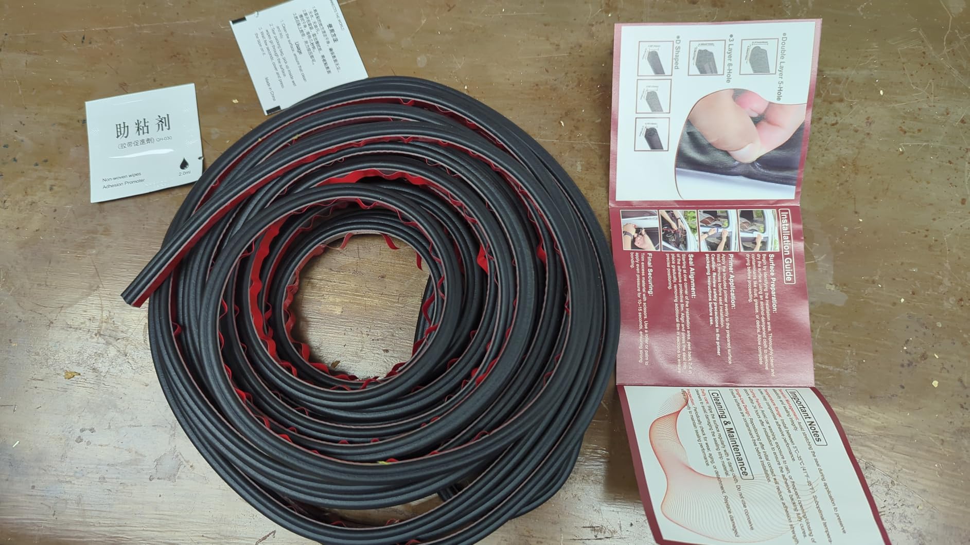 53.8 Ft Car Door Seal Strip Universal Self Adhesive Automotive Weather Stripping, Double Layer 5-Hole Car Door Soundproofing Strip, Rubber Seal Strip for Cars Trucks SUVs RVs customer photo 2