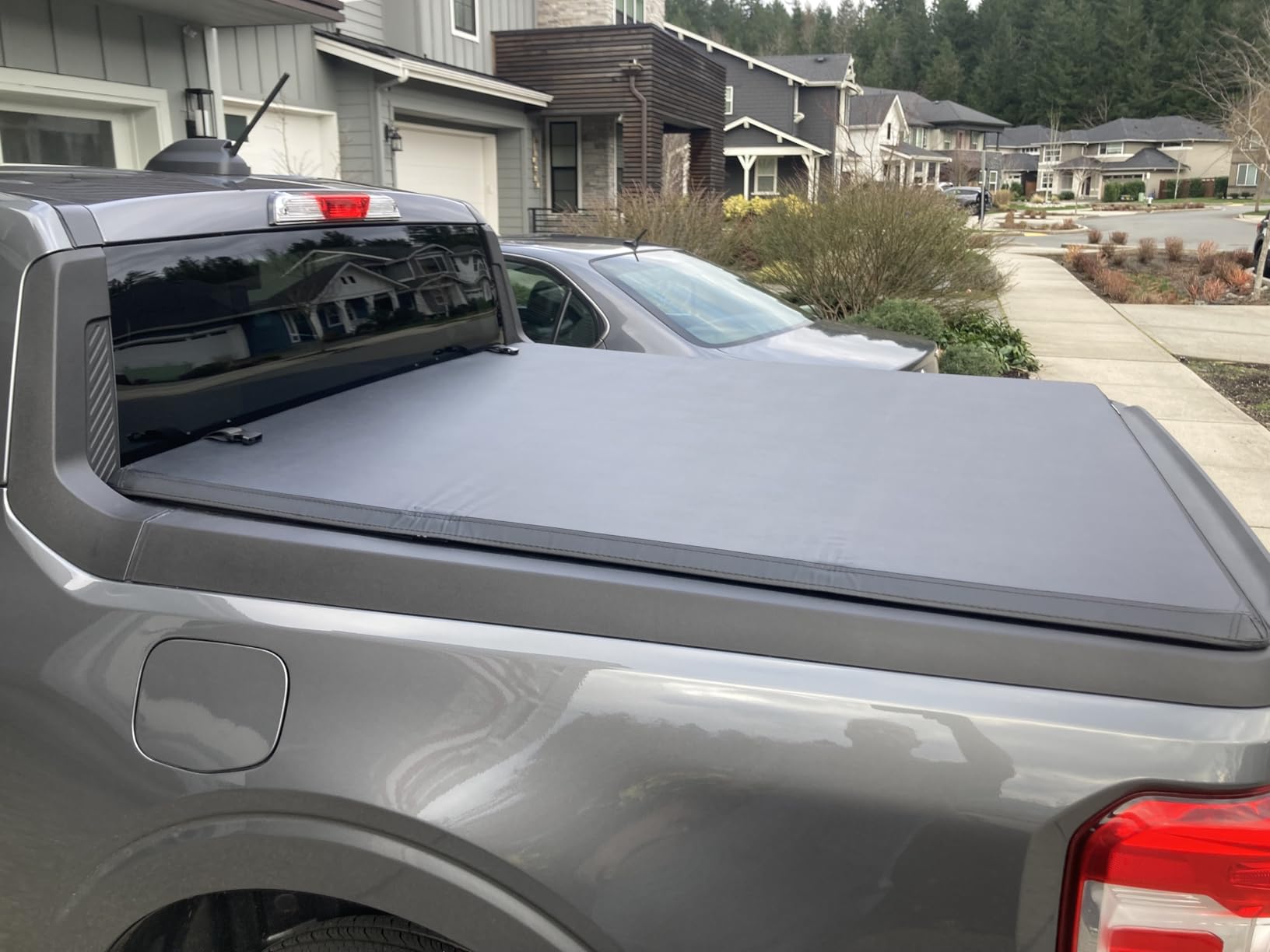 AUTOSAVER88 FRP Hard Tri-fold Truck Bed Tonneau Cover Compatible with Ford Maverick 2022 2023 2024 2025 2026 4.5 Feet Bed customer photo 1