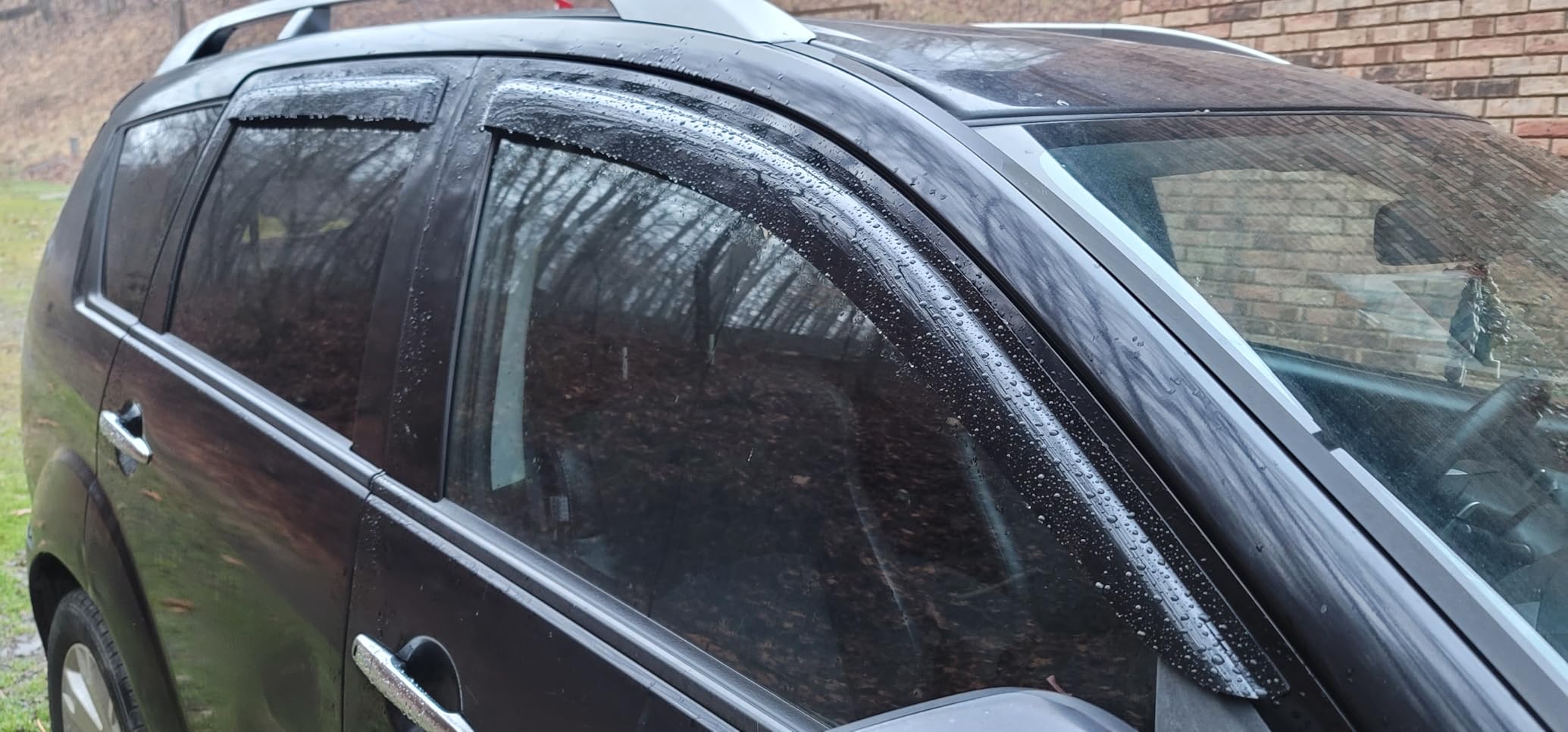 TuningPros Outside Mount Window Vent Visors Rain Guards Compatible with Mazda Mazda3 Sedan 2010-2013 | Side Window Wind Deflectors Rain Shields | Black Tinted, 4 Pcs Set, BGWV-305 customer photo 1