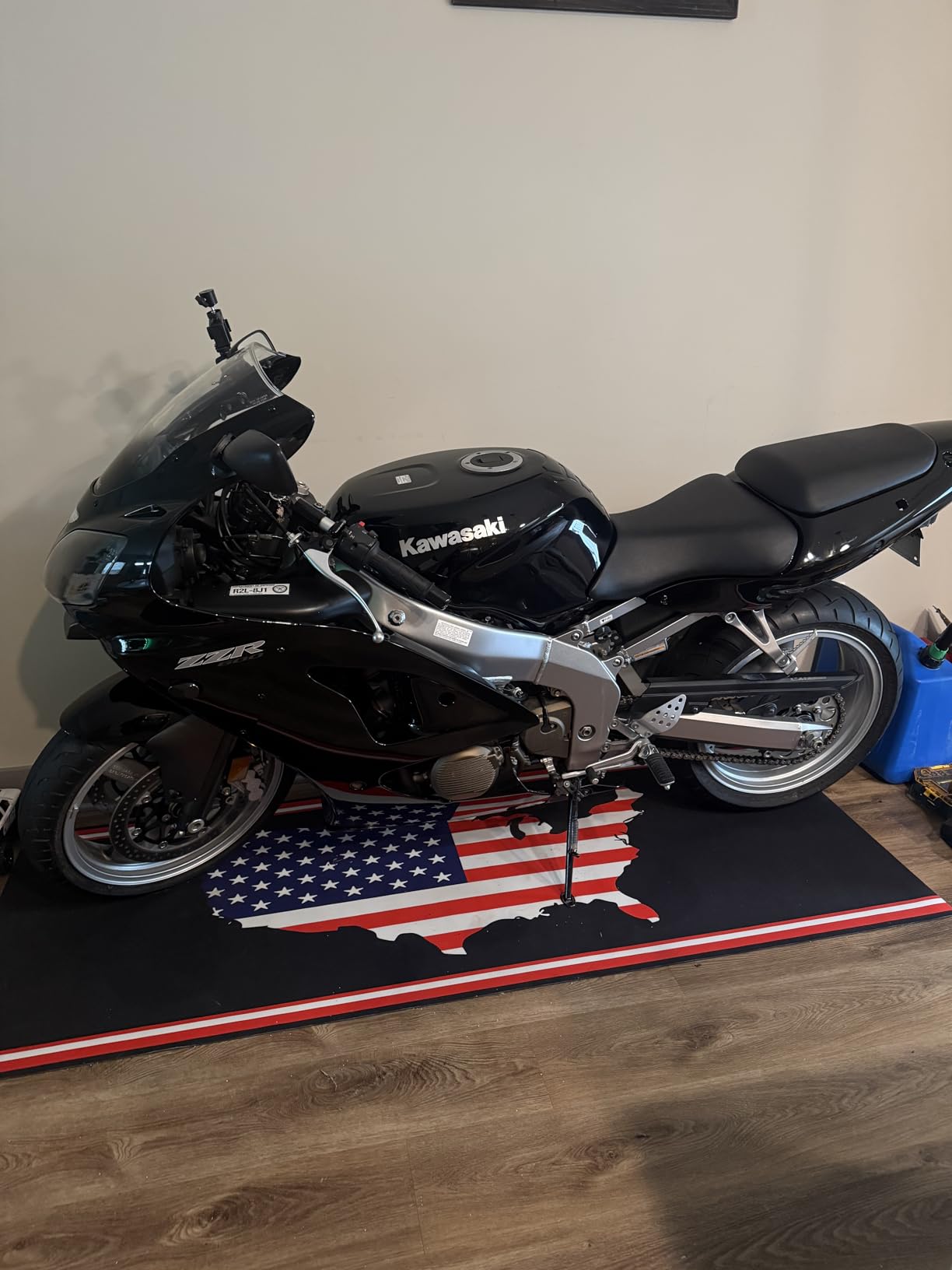 Drydiet Motorcycle Mat Garage Floor Rug Washable Parking Mats for Garage Floors Non Slip Oil Absorbent Pad Rubber Backing Layer Protects Floor(Orange,78 x 31 Inch) customer photo 2