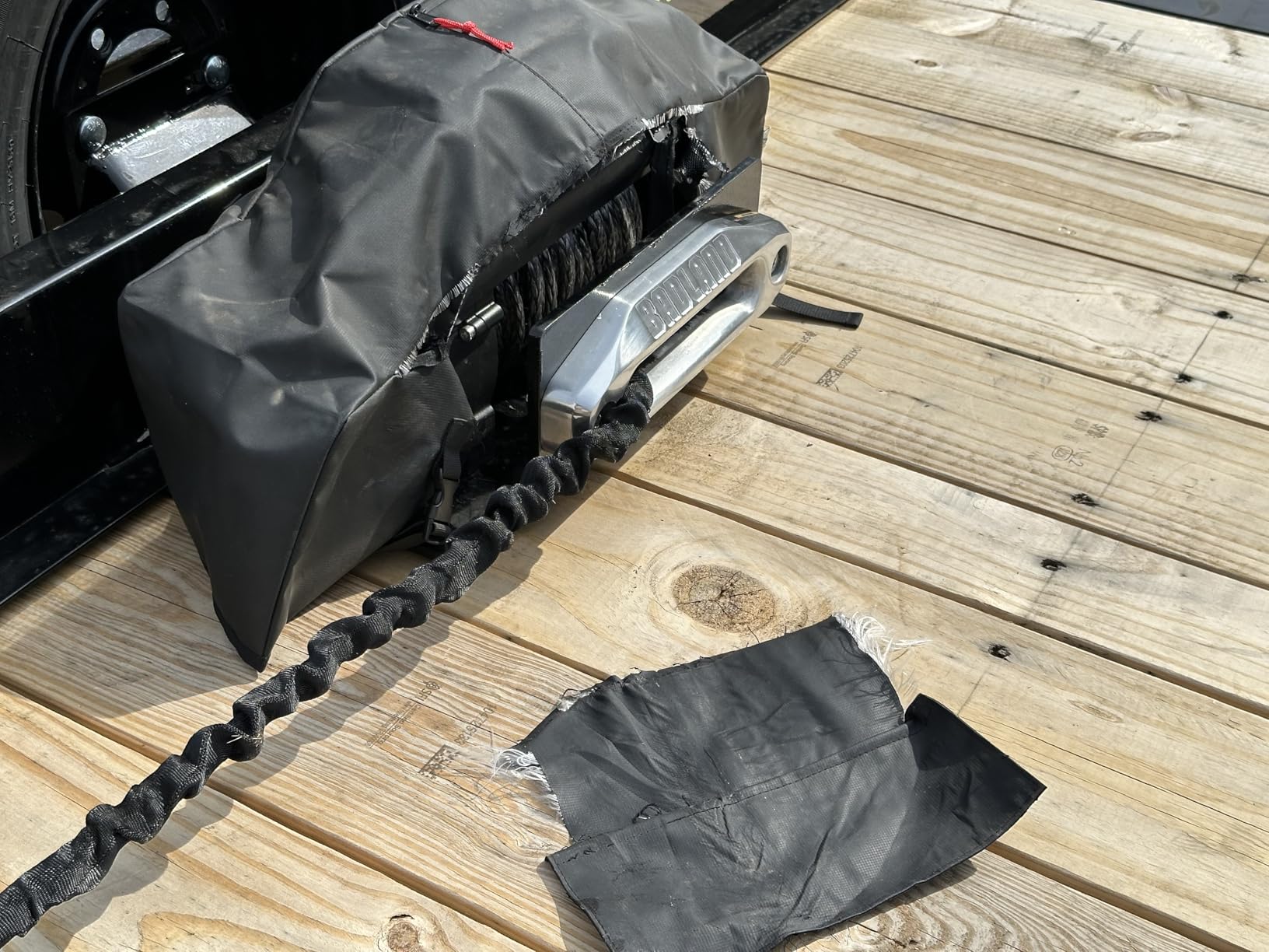 Eudora Winch Cover, Heavy Duty Waterproof UV Resistant Accessories for Electric Winches 8000-12000 lbs Up to 13500 lbs, Indoor Outdoor Storage Dust Protection for ATV, UTV, Truck, Off-Road customer photo 1