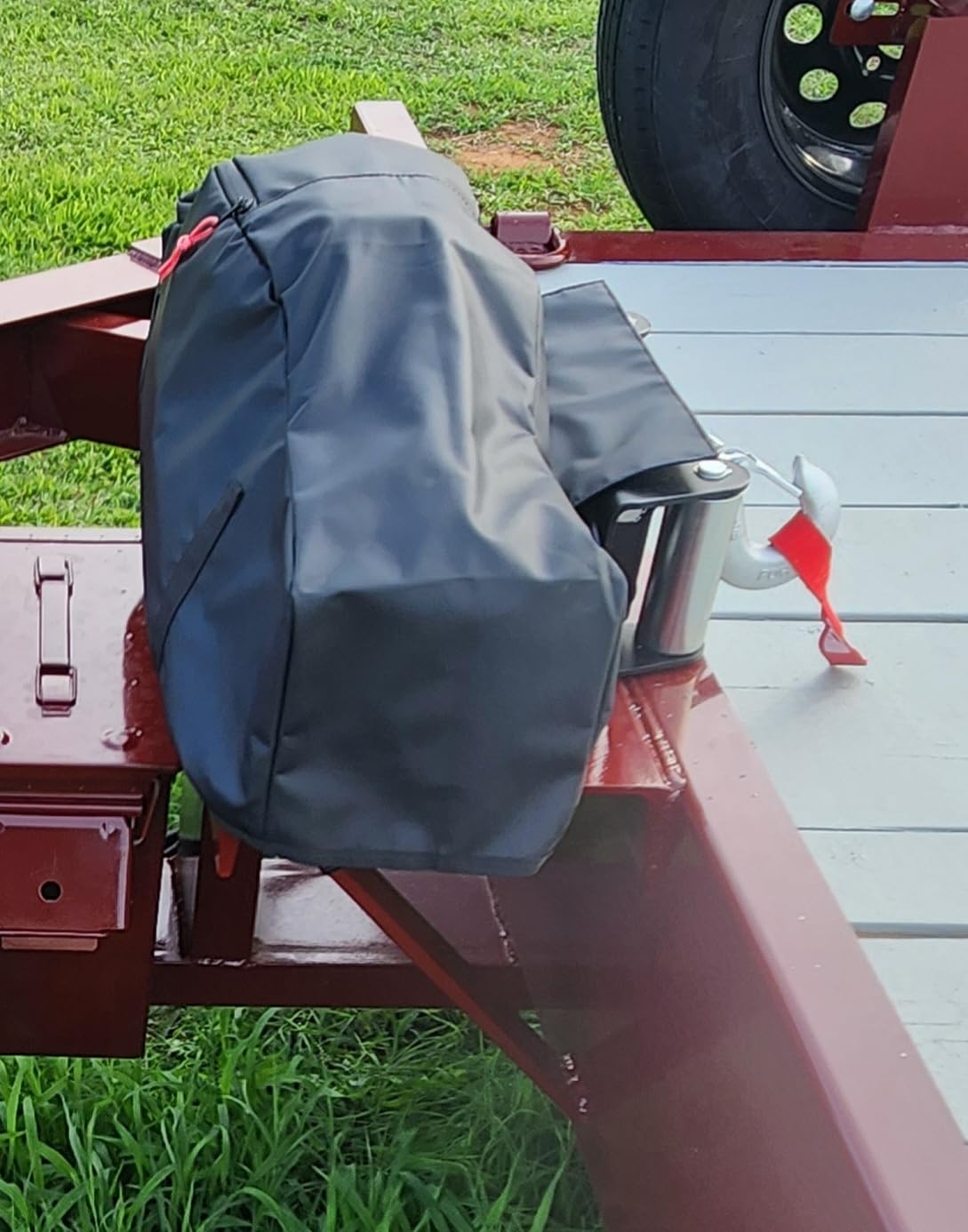 Eudora Winch Cover, Heavy Duty Waterproof UV Resistant Accessories for Electric Winches 8000-12000 lbs Up to 13500 lbs, Indoor Outdoor Storage Dust Protection for ATV, UTV, Truck, Off-Road customer photo 2