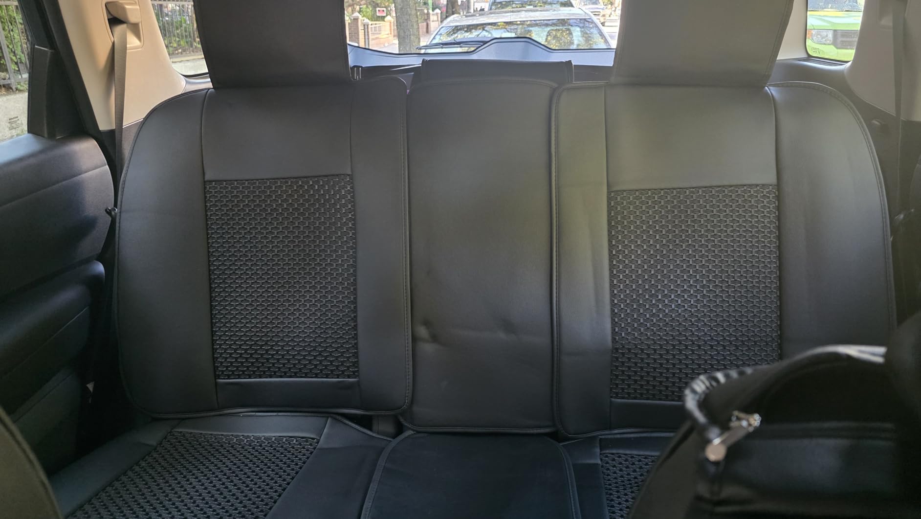 Car Seat Covers Front Pair for Nissan Pathfinder 2011-2024 2025 2026: Breathable Perforated Leather Seat Cover (Black&Grey) customer photo 1