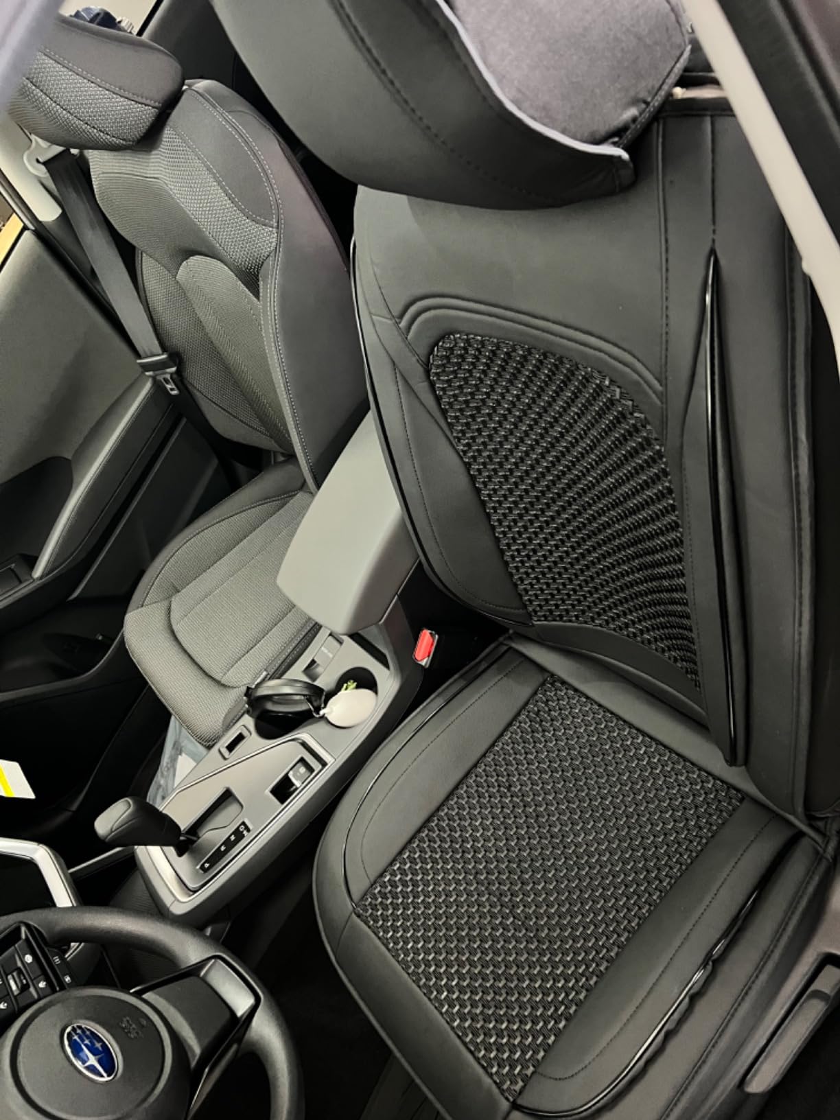 Car Seat Covers Front Pair for Nissan Pathfinder 2011-2024 2025 2026: Breathable Perforated Leather Seat Cover (Black&Grey) customer photo 2