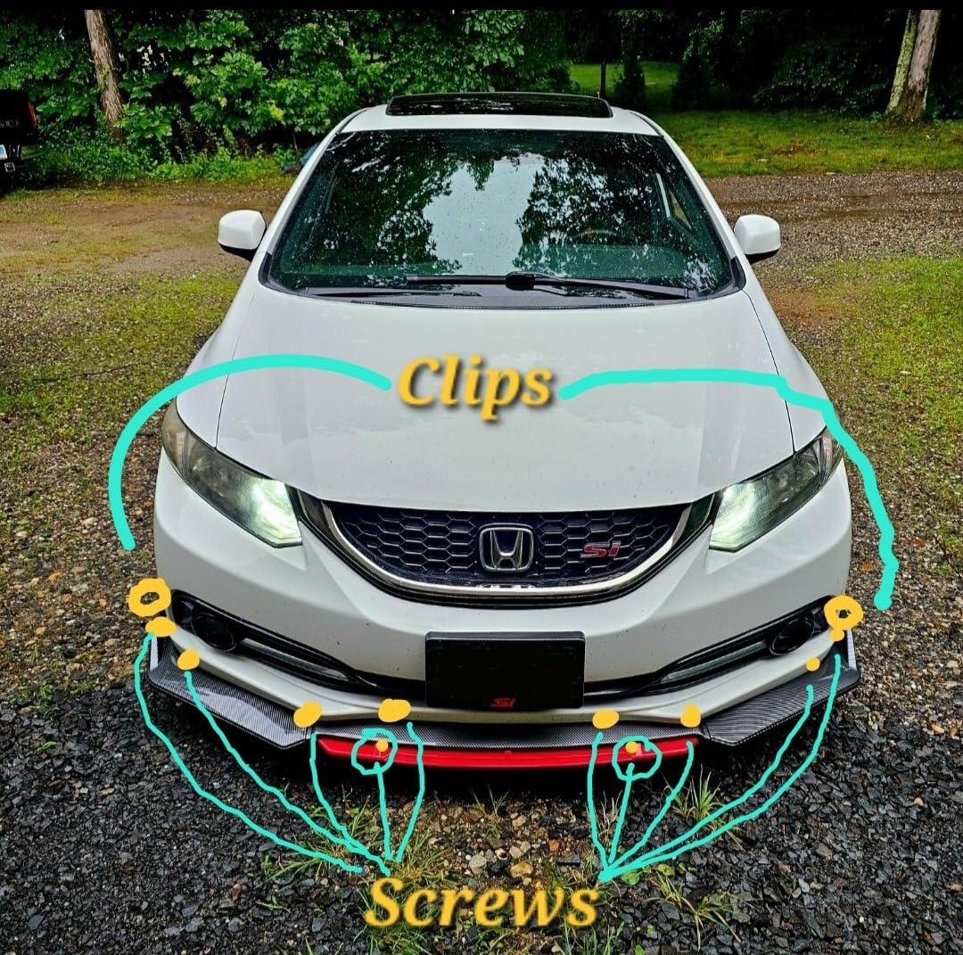 Universal Car Front Bumper Lip Spoiler Splitter Front Bumper Lip Splitter Body Kit Compatible with Honda Civic Accord Chevy Silverado Dodge Durango Corvette C8 C7 Cadillac Nissan Altima Ford customer photo 1