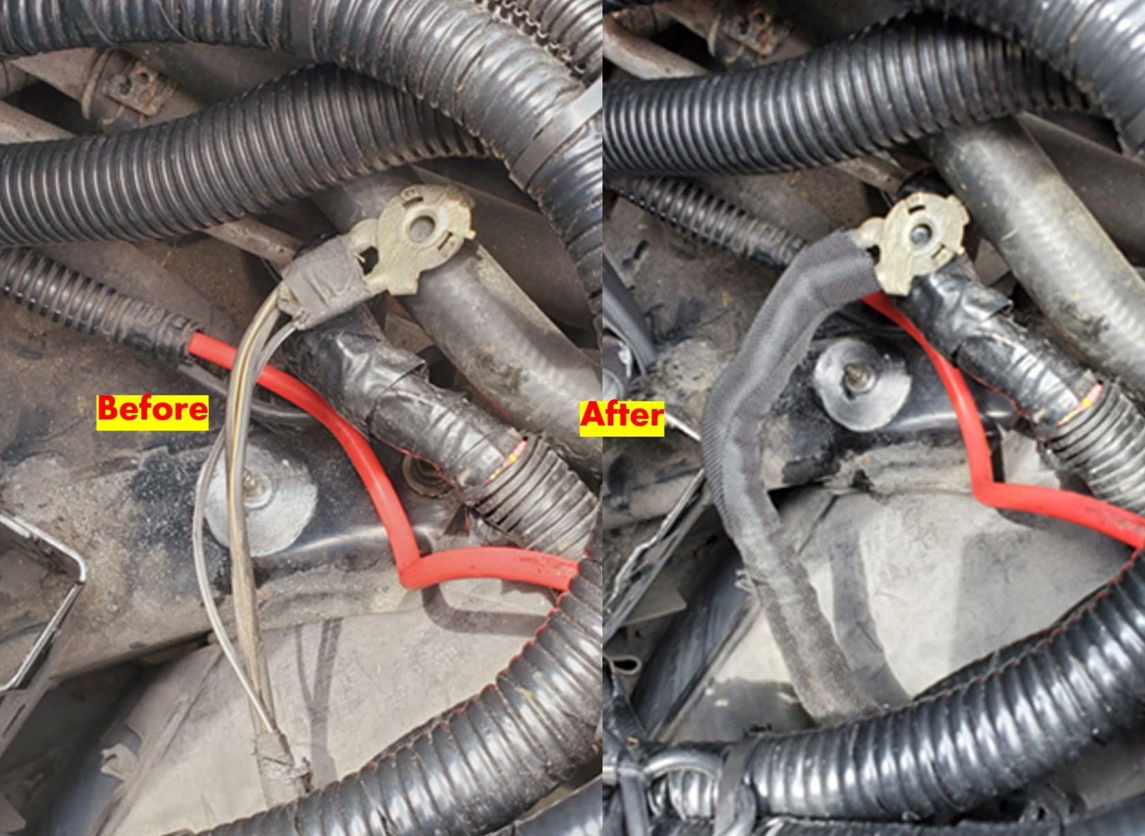 Automotive Wire Loom High Temperature Braided Wire Loom Split-Sleeve Heat Resistant Wiring Loom Cord Cover for Harness Wires Self-Wrapping Heavy Duty Sheathing customer photo 2