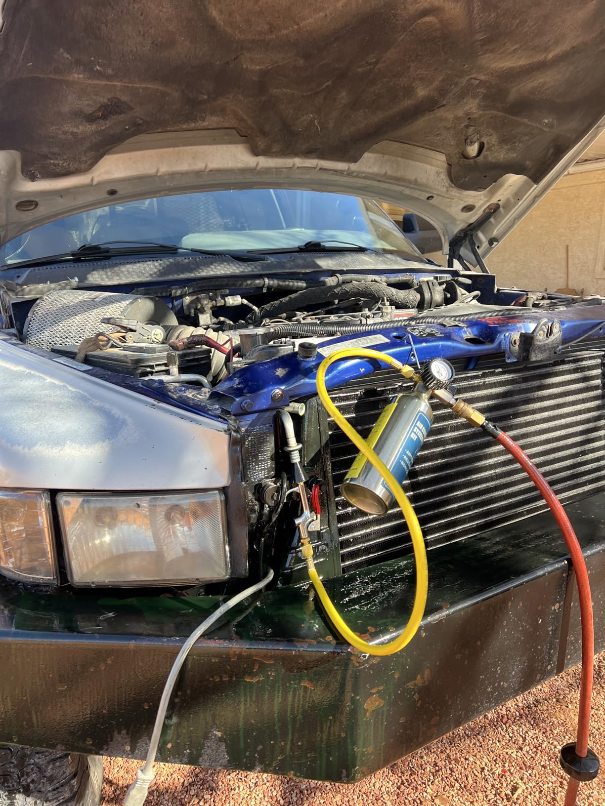 AC Flush Kit, Automotive air Conditioning Pipeline Cleaning Tool Home A/C Flush Tool,R134A R12 R22 R404 R410A AC System Flush Kit Can Tool with 220PSI Gauge, Air Fittings and Hose customer photo 1