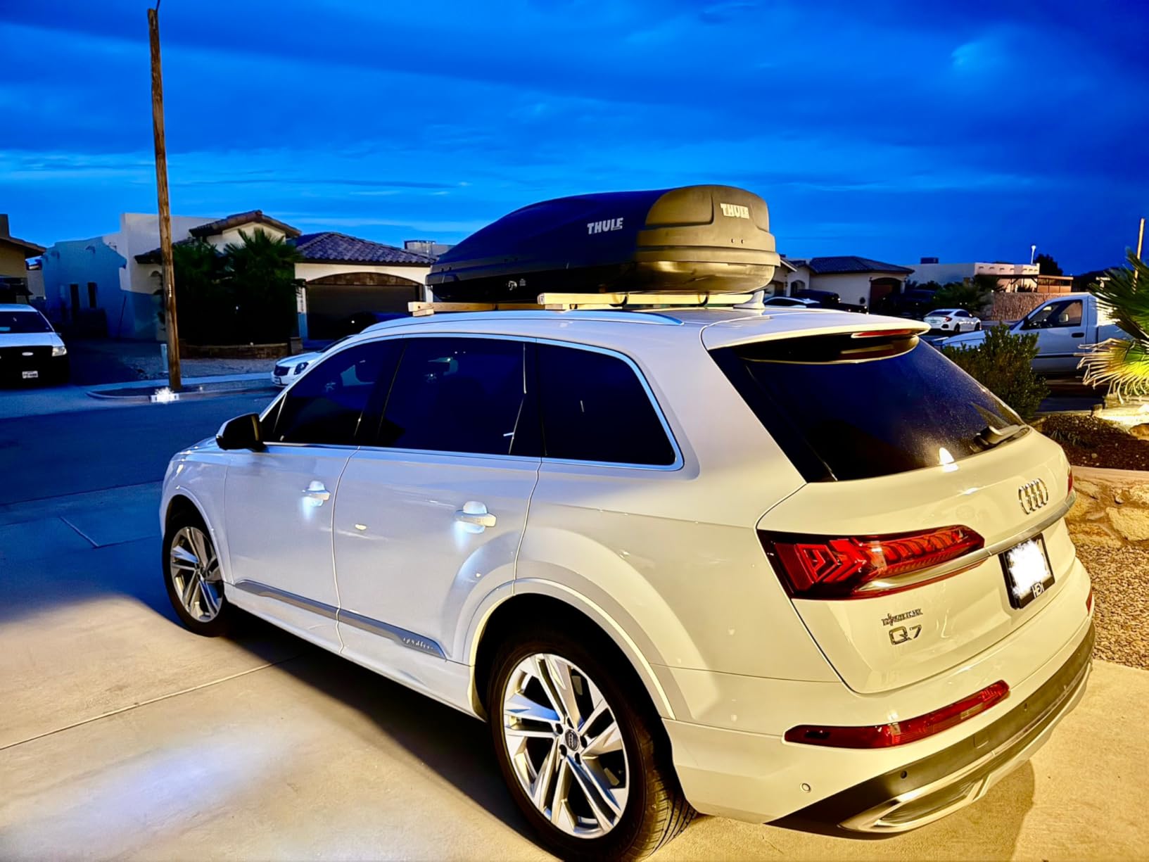 ERKUL 220lbs Roof Rack Cross Bars for Audi Q7 2016-2026 | Aluminum Crossbars with Anti Theft Lock for Rooftop | Compatible with Fixed Points Roofs - Black customer photo 2