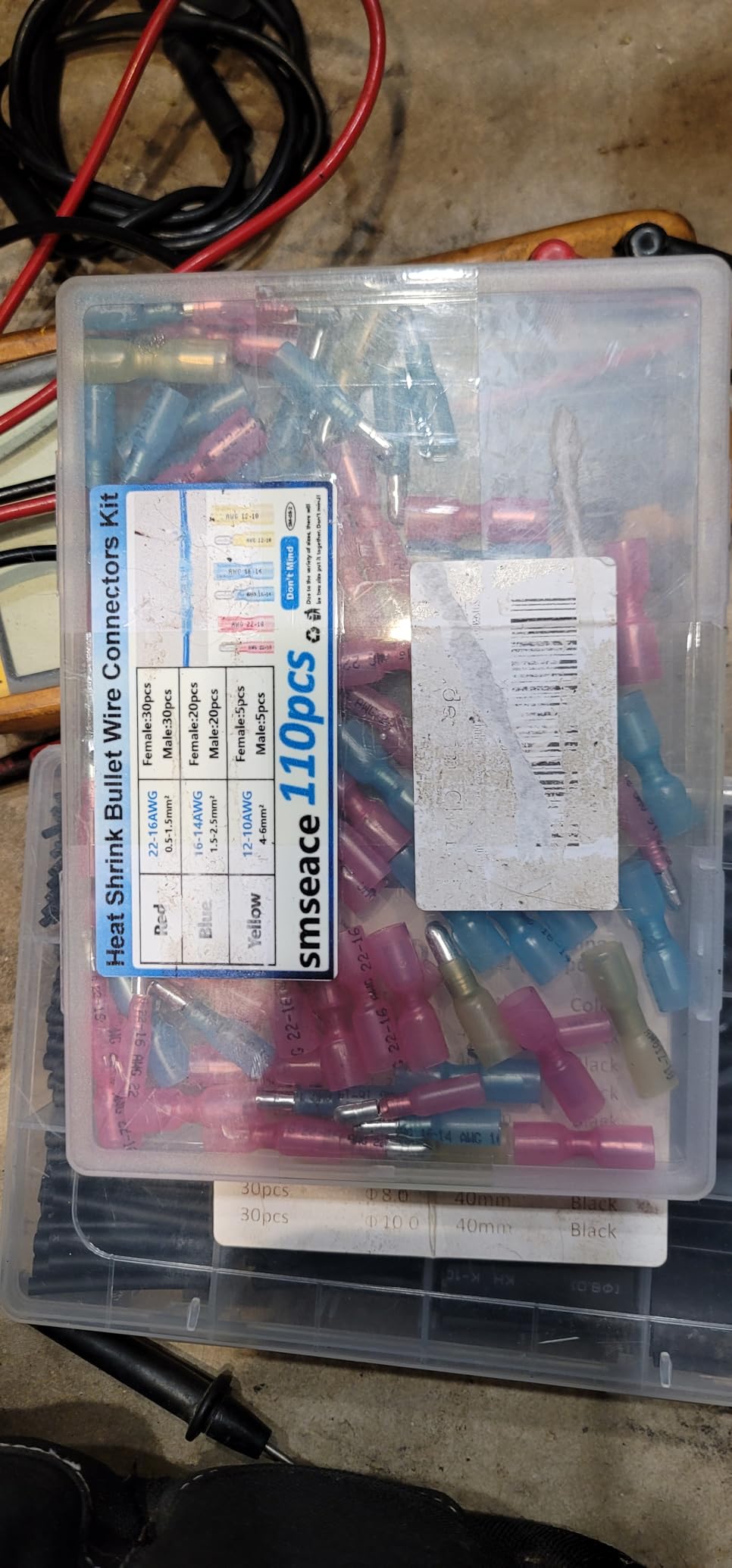 smseace 110PCS Heat Shrink Bullet Connectors Assortment Kit 22-10AWG Waterproof Bullet connectors Heat Shrink Female&Male Terminal for Automotive Boat Stereo Industrial Equipment customer photo 1