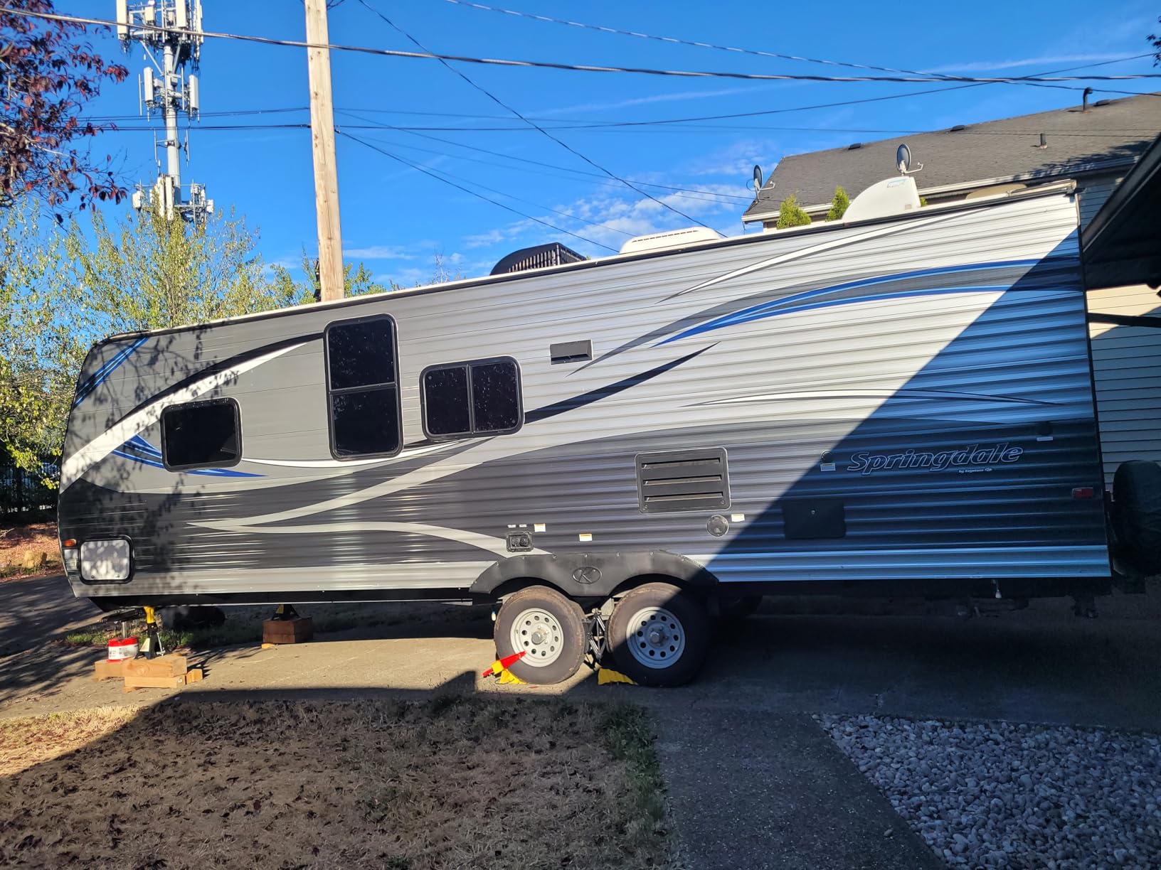 Camper Wheel Chock Stabilizer 2 Sets for RV Travel Trailer Heavy Duty X-Shaped RV Stabilizer Wheel Chock Anti-Move Tire Wheel Chock customer photo 2