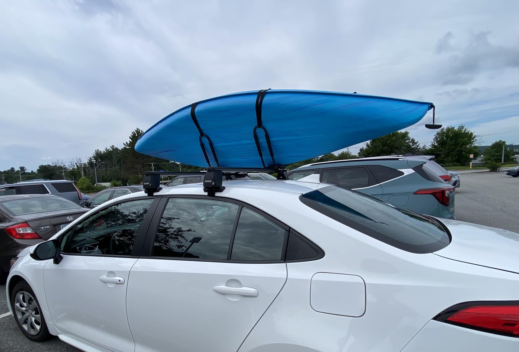 OMAC Roof Rack Cross Bars for Toyota Corolla 2019-2026 Hatchback Lockable 110Lbs Aluminium Black 2Pcs fits Cargo Carriers Kayak Canoe Bike Snowboard customer photo 2