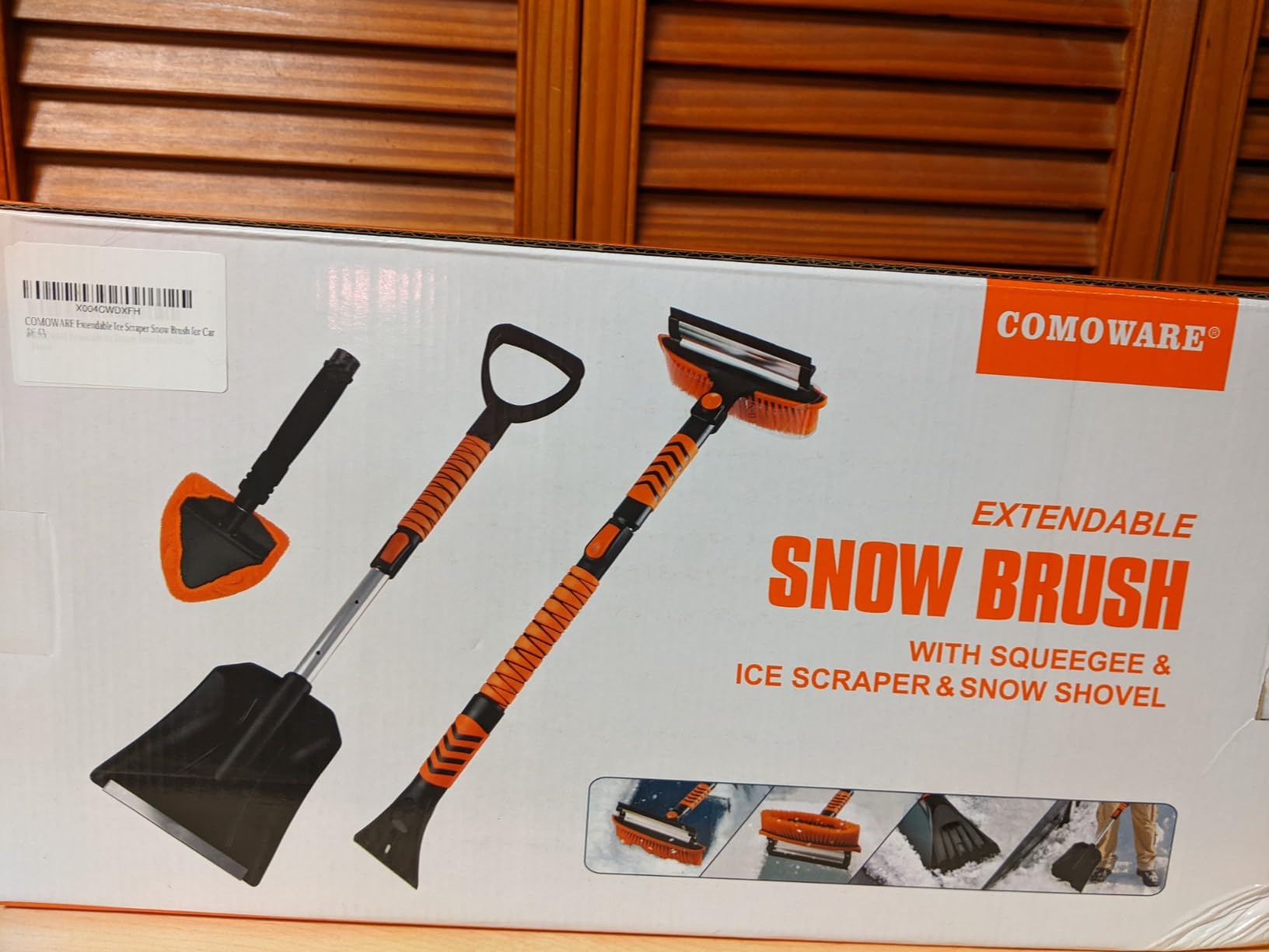 COMOWARE Extendable Snow Brush for Car, Ice Scrapers for Car Windshield Combo Kit with 270° Pivoting Head, 6-in-1 Snow Removal Tool with Snow Shovel Snow Scraper for Car, Truck, SUV, Winter Car Kit customer photo 1