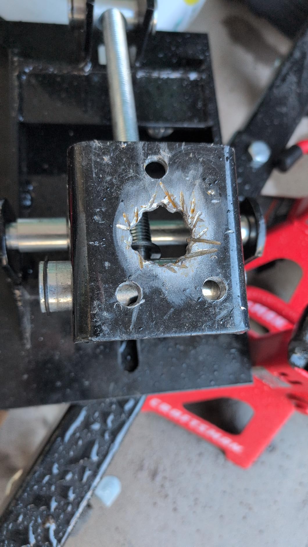 Transmission Jack Adapter for Cars & Trucks,1100 lbs/0.5 Ton Capacity Gearbox Removal Tool,Fits Hydraulic Floor Jack Conversion,Double Safety Chains for Passenger Cars,Light-Duty Truck Transmissions customer photo 1