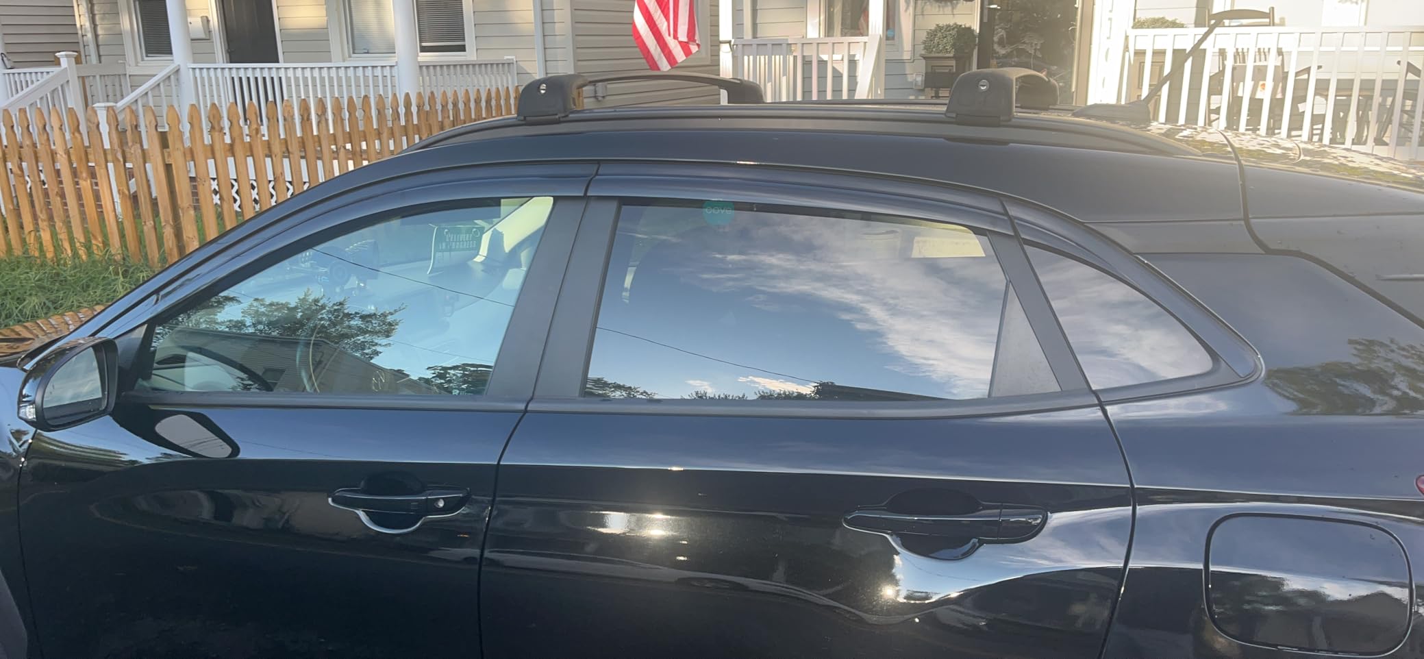 AUTOCLOVER Tape-On Rain Guards Window Visors 6 Pcs Set for Hyundai The All New Kona 2024 2025 2026 / Window Deflectors, Out-Channel Vent Shades (Smoked) customer photo 1