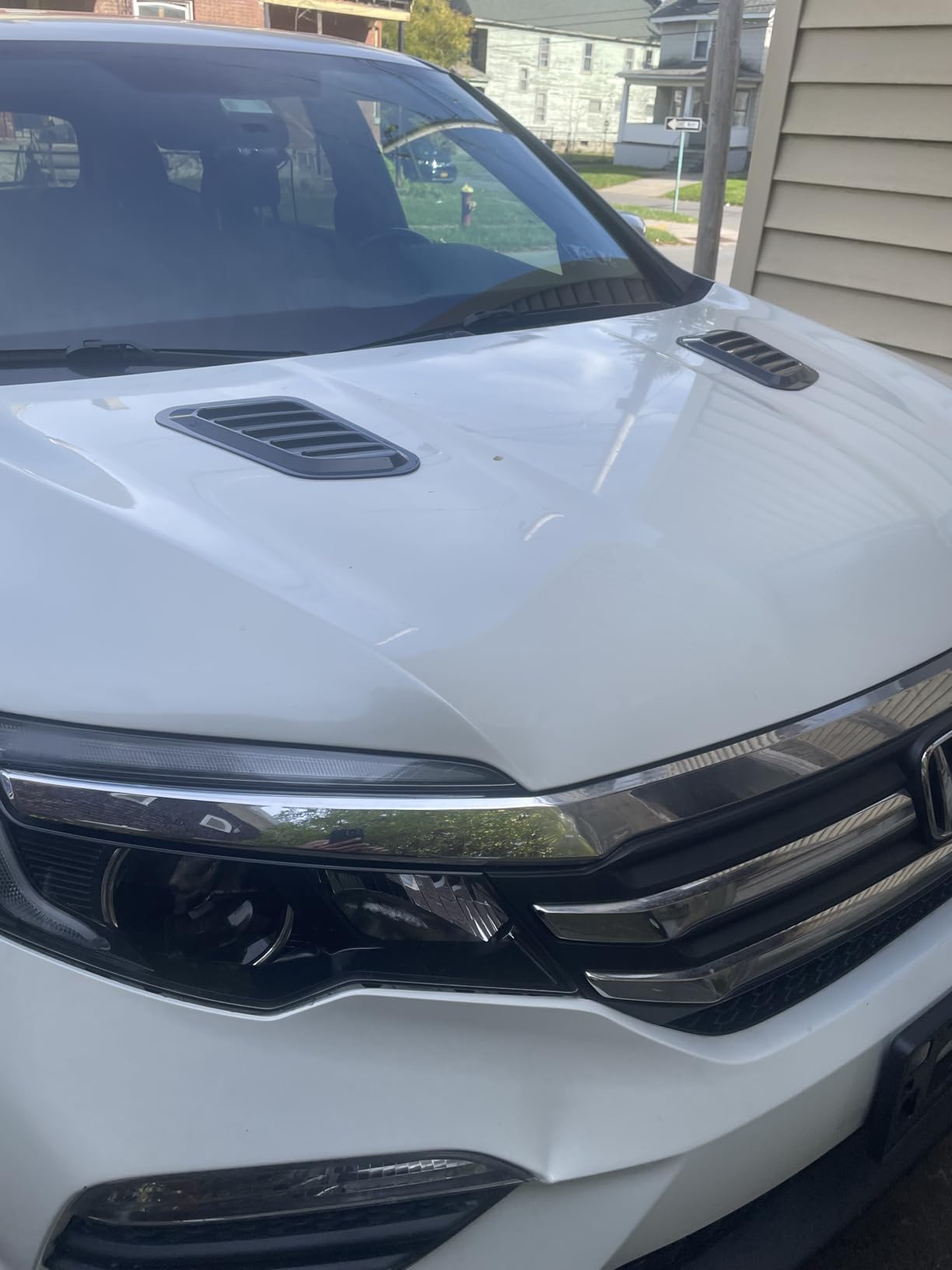 2PCS Car Hood Vents, Automotive Scoop Bonnet Air Vents Engine Hood Kit, Vehicle Exterior Decorative Air Flow Intake Trim Cover Accessories, Universal for RV, SUV, Truck (Black) customer photo 2