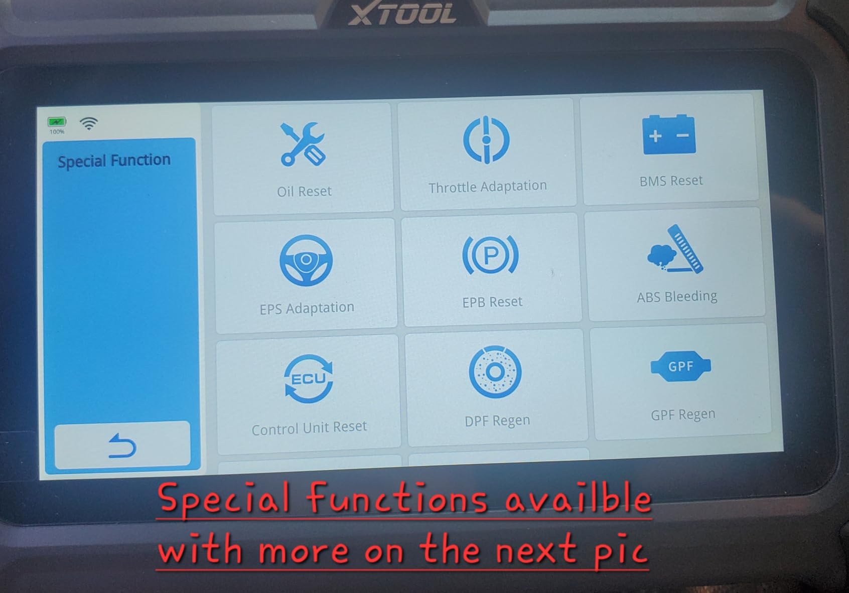 XTOOL D5 Car Code Reader and Reset Tool, Engine ABS SRS Transmission Car Diagnostic Tool with EPB Service, ABS Bleed, Throttle Relearn, Clear Check Engine Light Code Reader with 10 Resets, Free Update customer photo 2