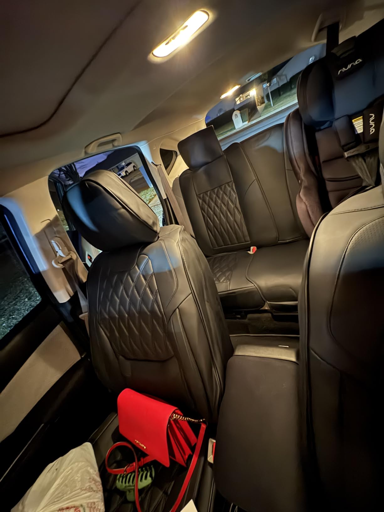 FREESOO Black Car Seat Covers Full Set - Faux Nappa Leather Seat Covers for Cars, Ultra Breathable Waterproof Front Seats Protector with Lumbar Support, Universal Fit for Automotive Sedan SUVs Pickups customer photo 2