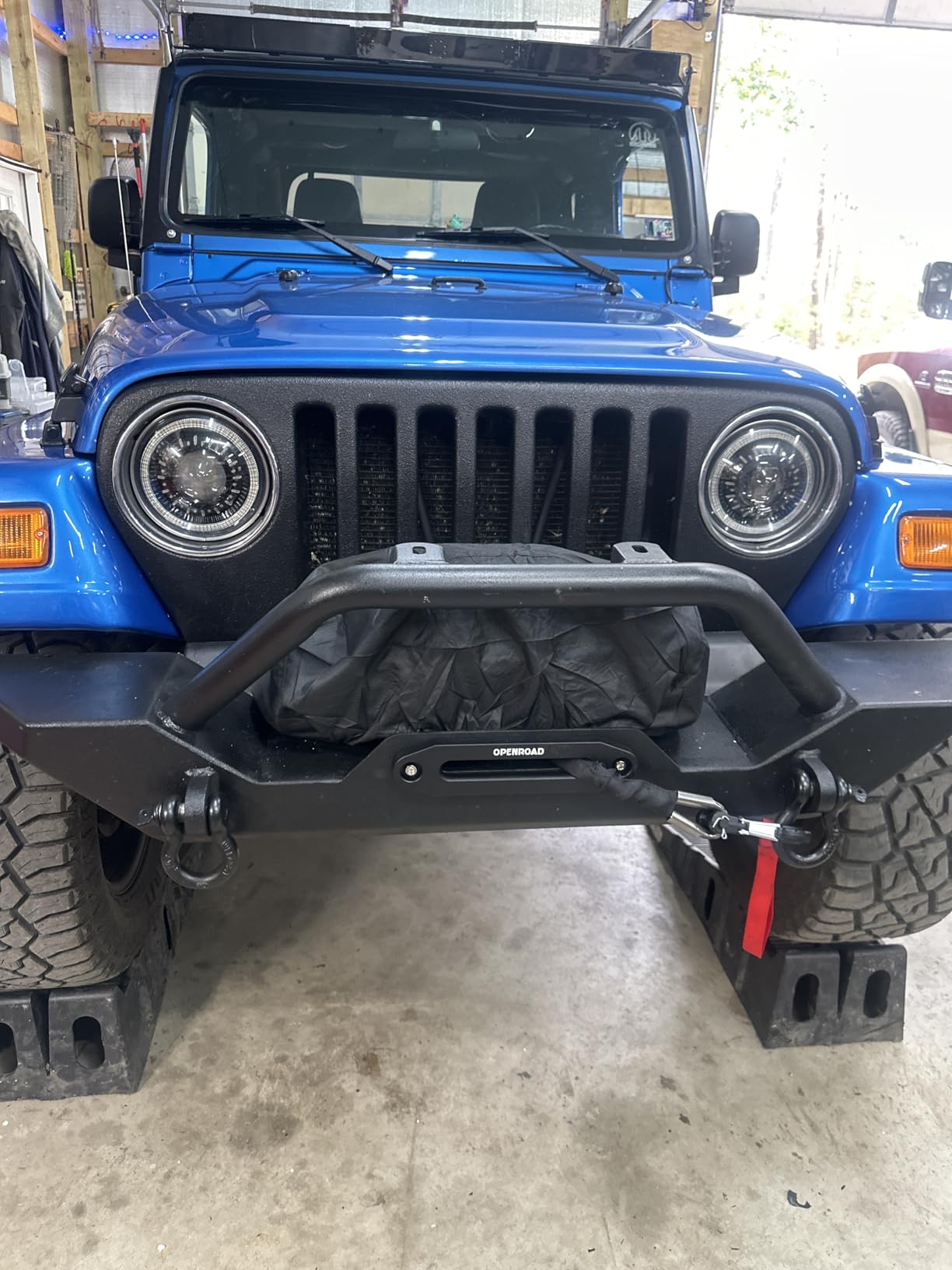 Winch Cover, New Upgrade Heavy Duty 600D Oxford Fabric Winch Covers for 8500-17500 lbs Electric Winch, Waterproof Dustproof Sunproof UV Resistant Tear Resistant Durable, 22
