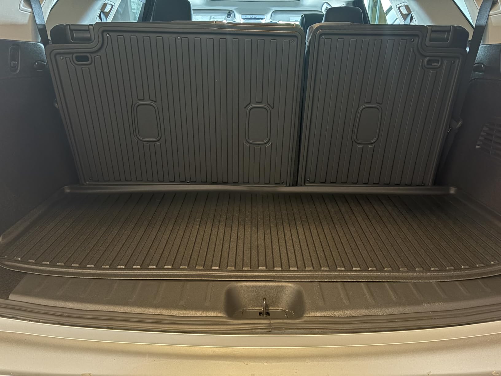 Cargo Mat & Backrest Mat Compatible with 2022 2023 2024 2025 Nissan Pathfinder Cargo Liner Trunk Mat TPE All Weather Back Seat Cover Protector 2024 Pathfinder Accessories (Trunk Liner + Backrest Mat) customer photo 2