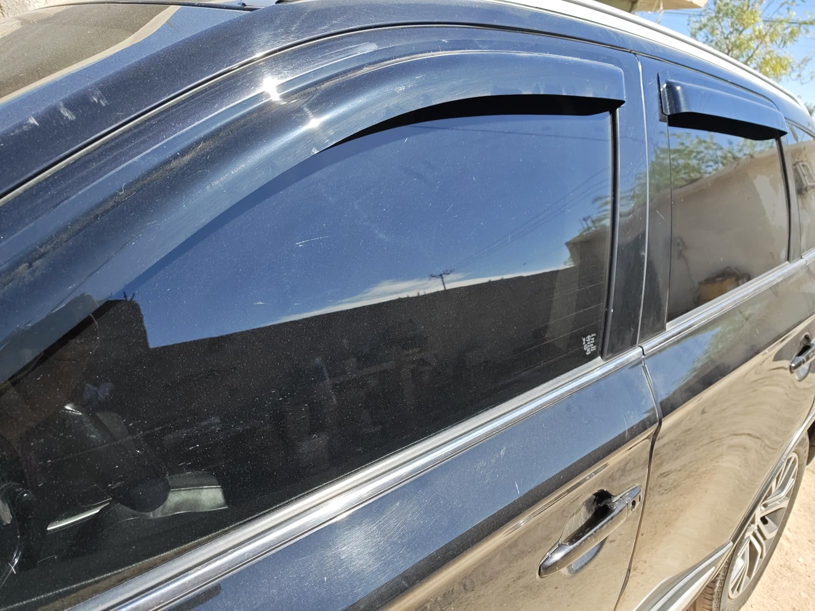 Rain Guards for 2018-2023 Honda Accord Sedan, Out-Channel Window Visor Shields Vent Deflector Shade Wind Dark Smoke 2019 2020 2021 2022 18 19 20 21 22 23, Tape-On Outside-Mount, 4PCS customer photo 1