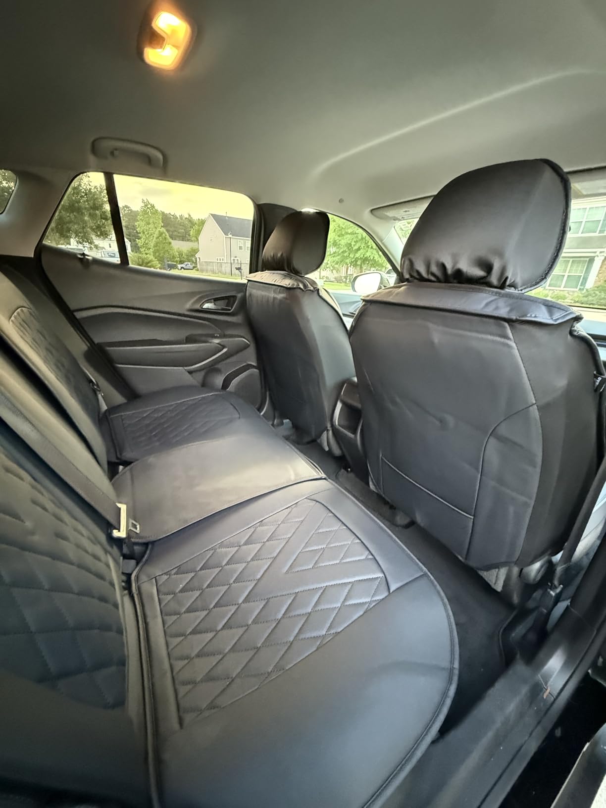Car Seat Covers Fit for Hyundai Palisade 2020-2026 - Waterproof Leather Seat Covers - Compatible Airbag with Lumbar Support(2 Front Seat Covers, Black) customer photo 1