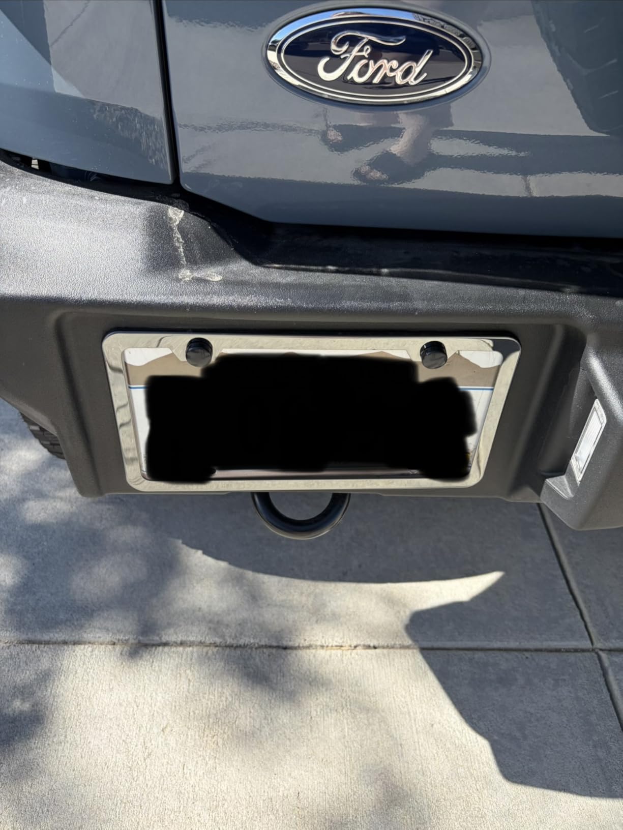 Mirror Black License Plate Frame - Titanium/Gunmetal Stainless Steel, 2-Hole Sleek Style, Premium Metal Durability customer photo 2