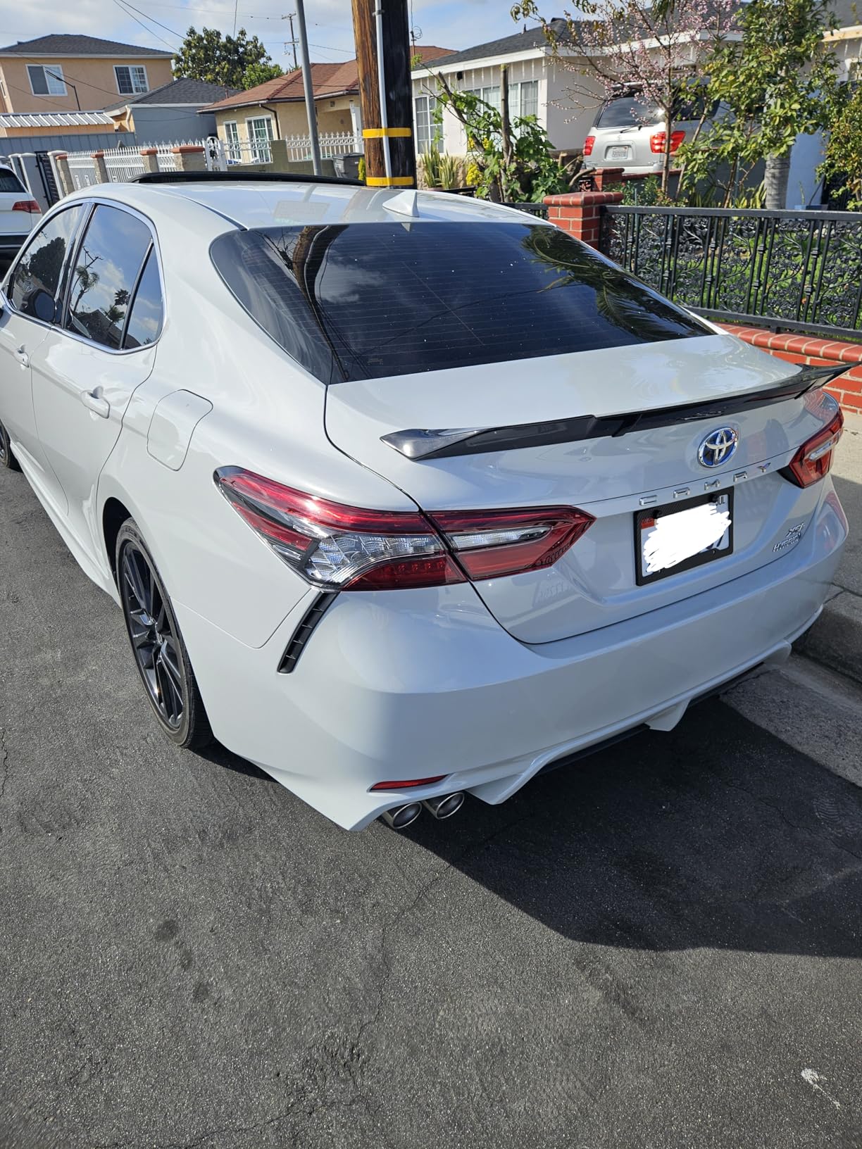 Rear Spoiler Compatible with 2018-2024 Toyota Camry SE XSE L LE XLE Hybrid, V2 Style Fits for 2018 2019 2020 2021 2022 2023 2024 Sedan, Trunk Duckbill High Kick Wing Lip Glossy Black customer photo 1
