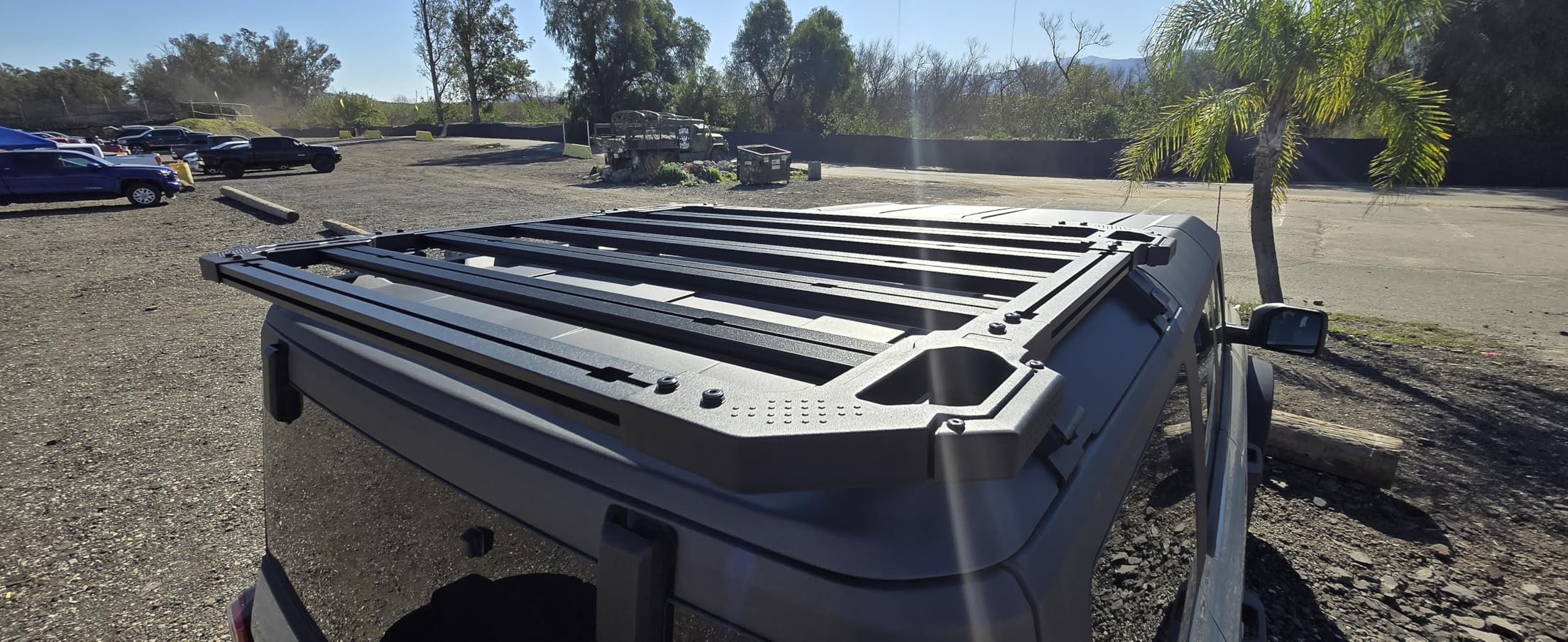 ROADER Bronco Roof Rack Rear Cargo Basket Crossbar for Ford Bronco 2021 2022 2023 2024 Hardtop 4 Door, Half Short Roof Platform Heavy Duty Steel Luggage Rack Rooftop Storage Carrier (Exclude Sport) customer photo 2