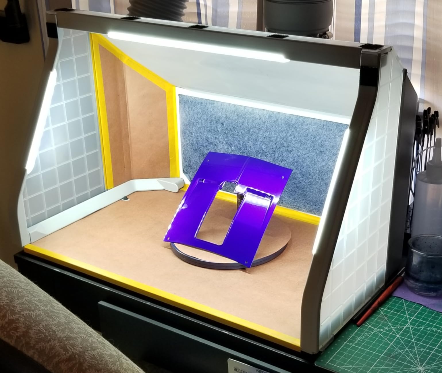 VIVOHOME Dual Fans Portable Airbrush Paint Spray Booth Kit with 4 LED Lights CRI 95, Spray Gun Racks, Turn Table and Filter Hose Airbrush Booth for Painting Model Craft customer photo 2