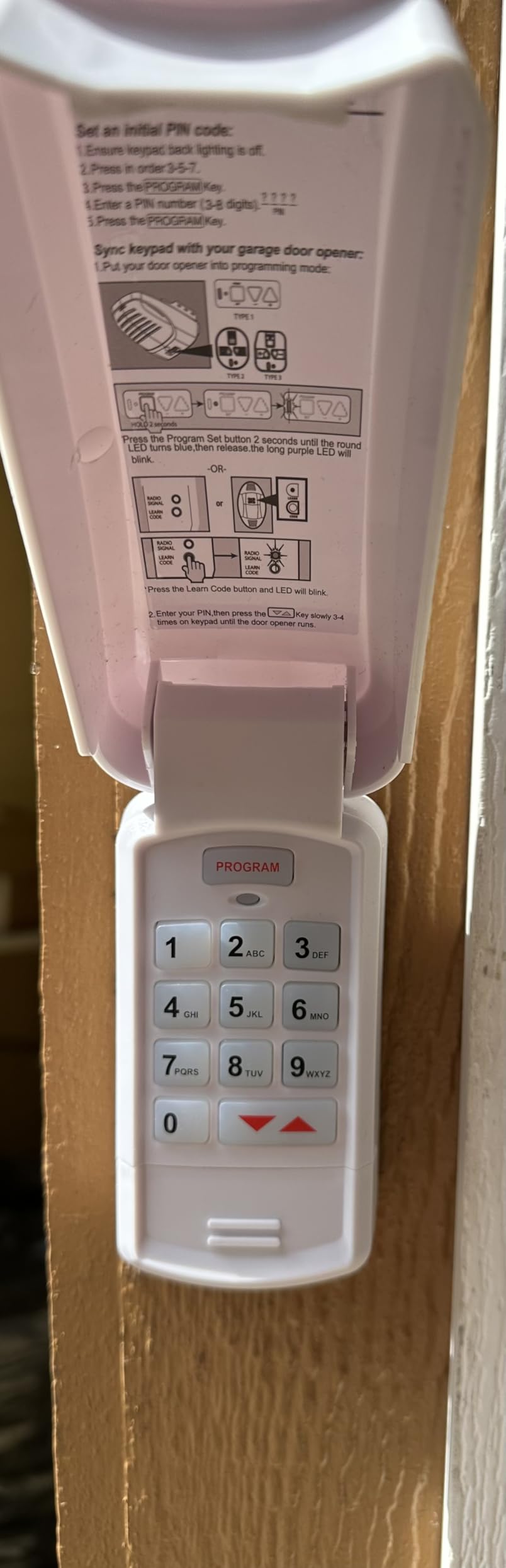 OKP-BX Wireless Overhead Door Keypad - Compatible with Legacy Python Odyssey Destiny Phantom Garage Door Opener customer photo 2