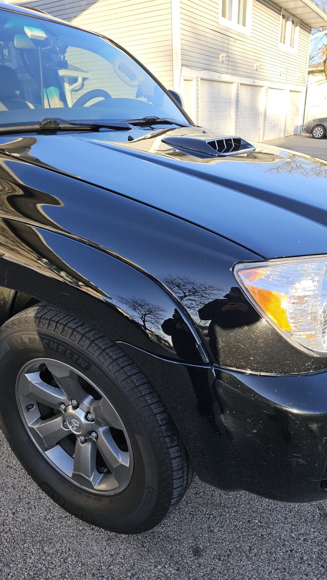 Car Air Flow Decorative,hood air vents for car,Intake Hood Scoop Turbo Bonnet Vent Cover,More sticky (Carbon Friber Black) customer photo 1