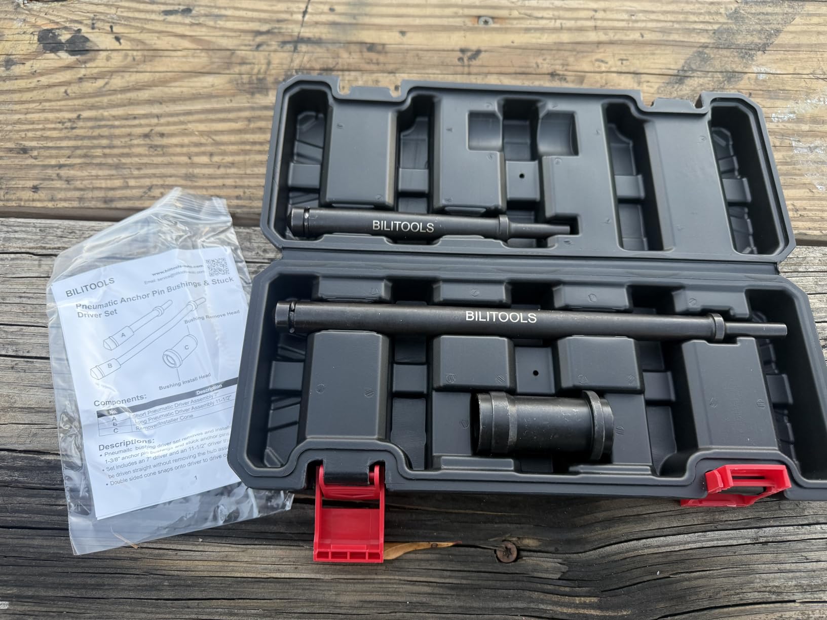 BILITOOLS Truck Anchor Pin Bushing Kit, Pneumatic Bushing Driver Set for Truck & Trailer 1-3/8 Anchor Pin Bushings Removal Installation, No Hub Removal Brake Tool, for Commercial Semi Trucks customer photo 2