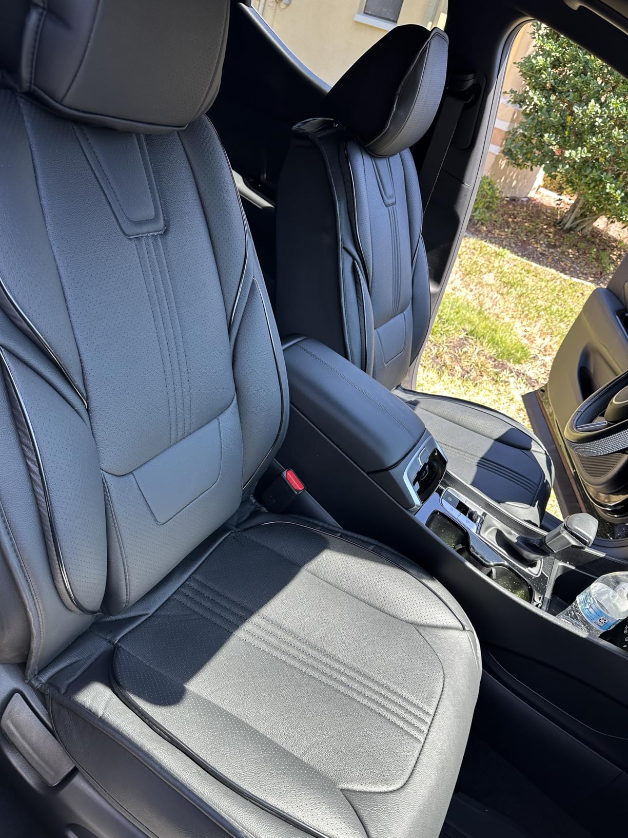 AOMSAZTO Car Seat Covers Fit for Hyundai Palisade 2020 2021 2022 2023 2024 2025 2026 Leather Car Seat Cover Seat Cushion Protector Airbag Compatible Waterproof 2 Front Seats Beige customer photo 1