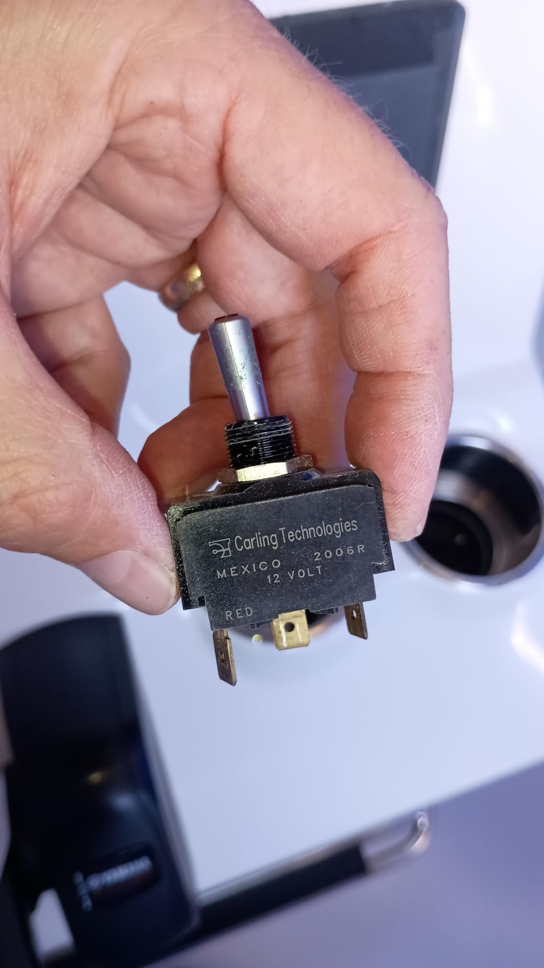 12V Marine Toggle Rocker Switch Kit, Genuine OEM Carling Marine Grade SPST On-Off Maintained, Red Lighted 15A Heavy Duty 3-Pin Panel Sealed for Boat Dash & Automotive customer photo 1