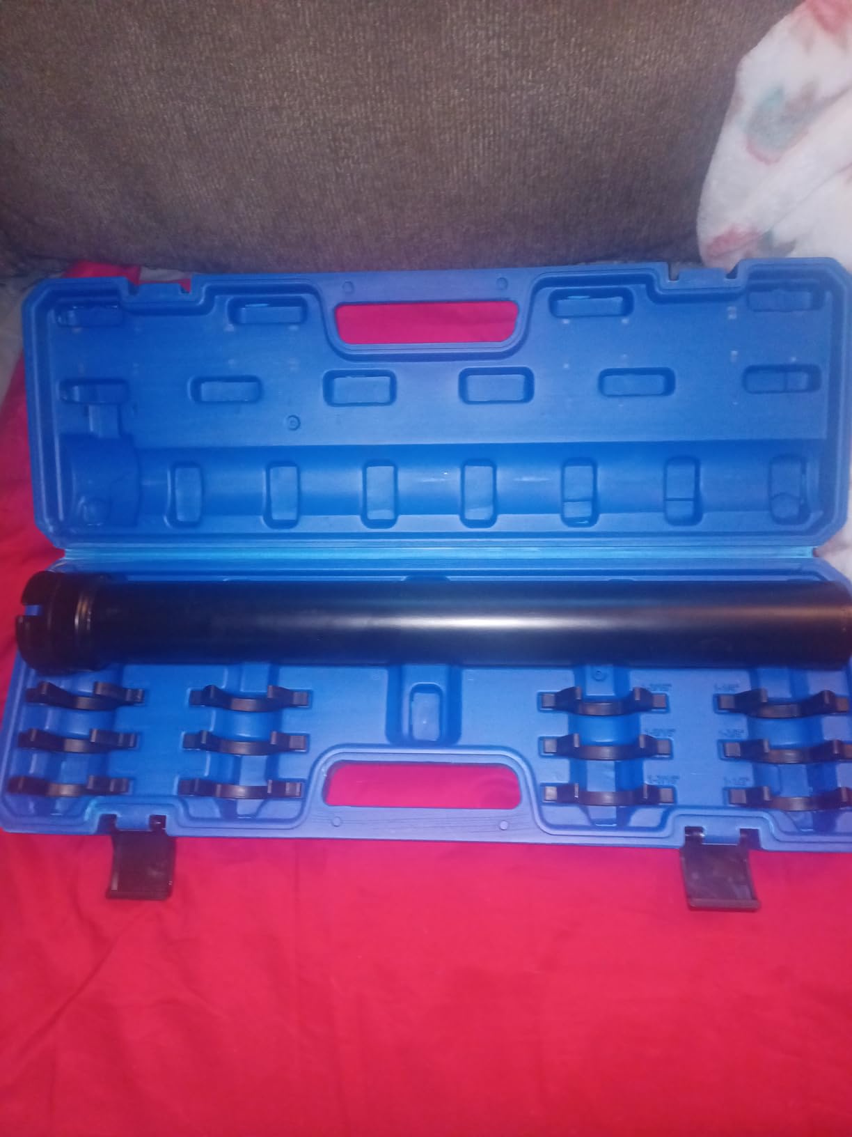 Inner Tie Rod Removal Tool, Master Inner Tie Rod Tool Set with 12 Crowfoot Adapters & 1/2 Inch Drive Tube for Tie Rods Remove & Install Suitable for Domestic & Import Cars(Blue) customer photo 1