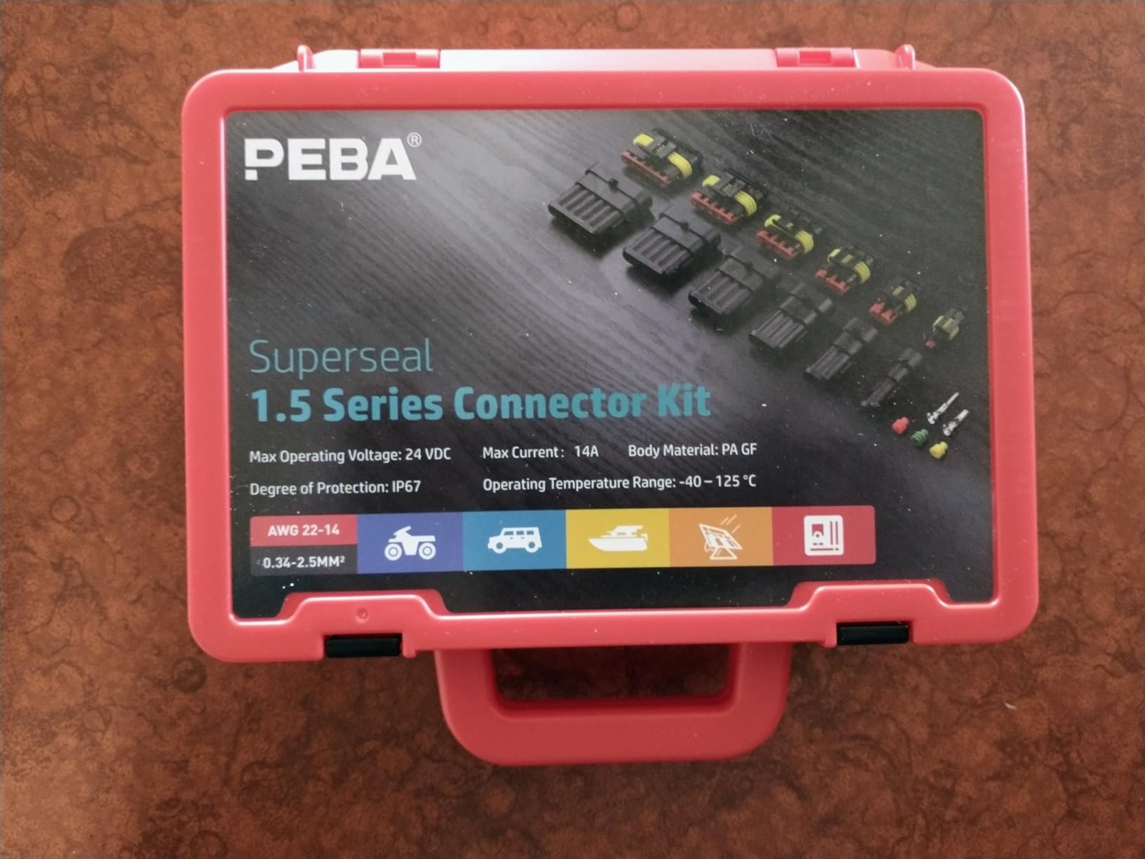 PEBA Waterproof Automotive Electrical Connectors Kit, Automotive Male/Female 1/2/3/4/5/6-Pin and Ratchet Crimping Tool AWG22-14, Ideal for Cars, Motorcycles & Boats | Wire Stripper, Pin Removal Tool customer photo 1